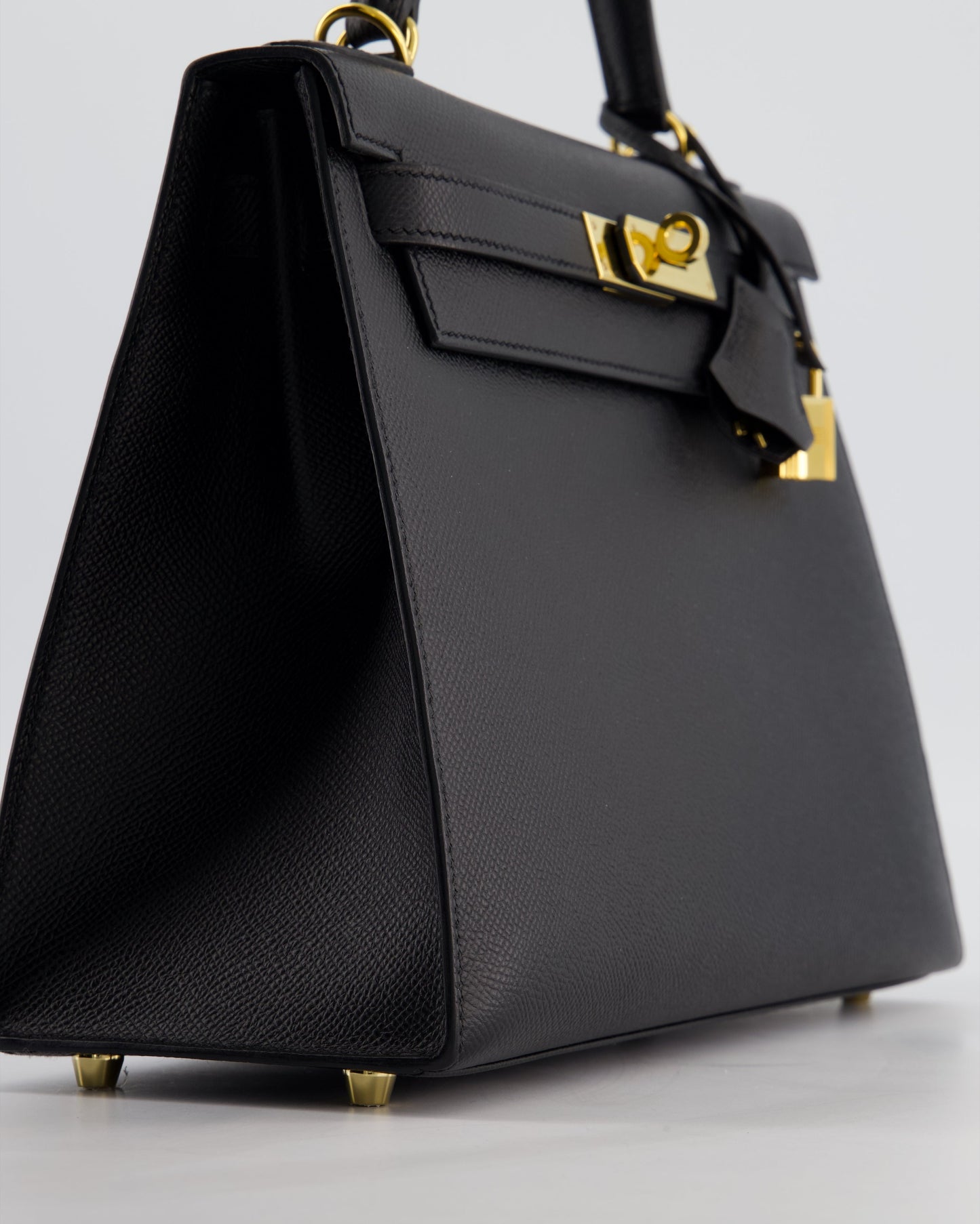*HOT* Herm�s Kelly 28 Sellier Bag in Noir Epsom Leather with Gold Hardware