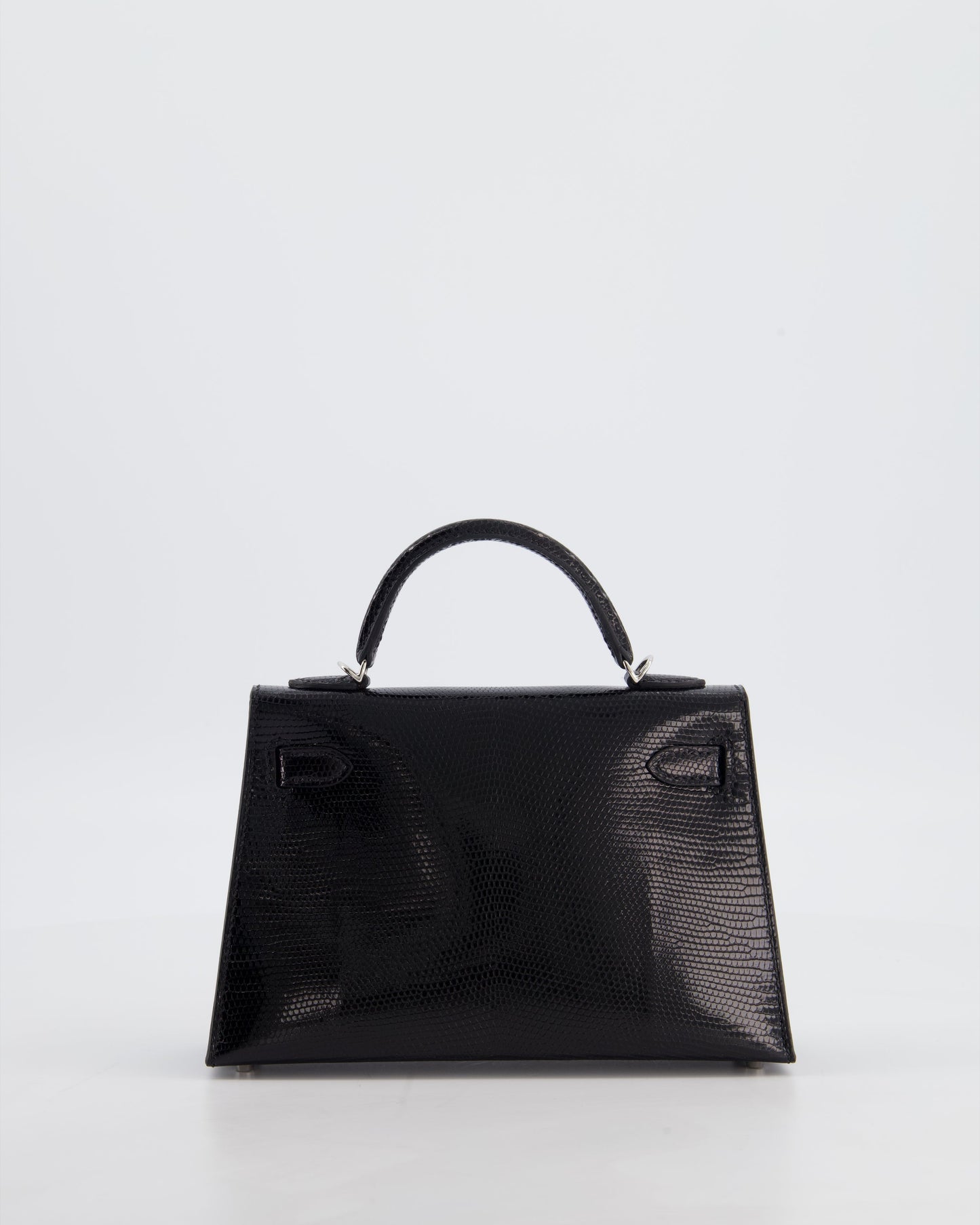 *SUPER RARE* Herm�s Mini Kelly II 20 Bag in Noir Lizard Leather with Palladium Hardware