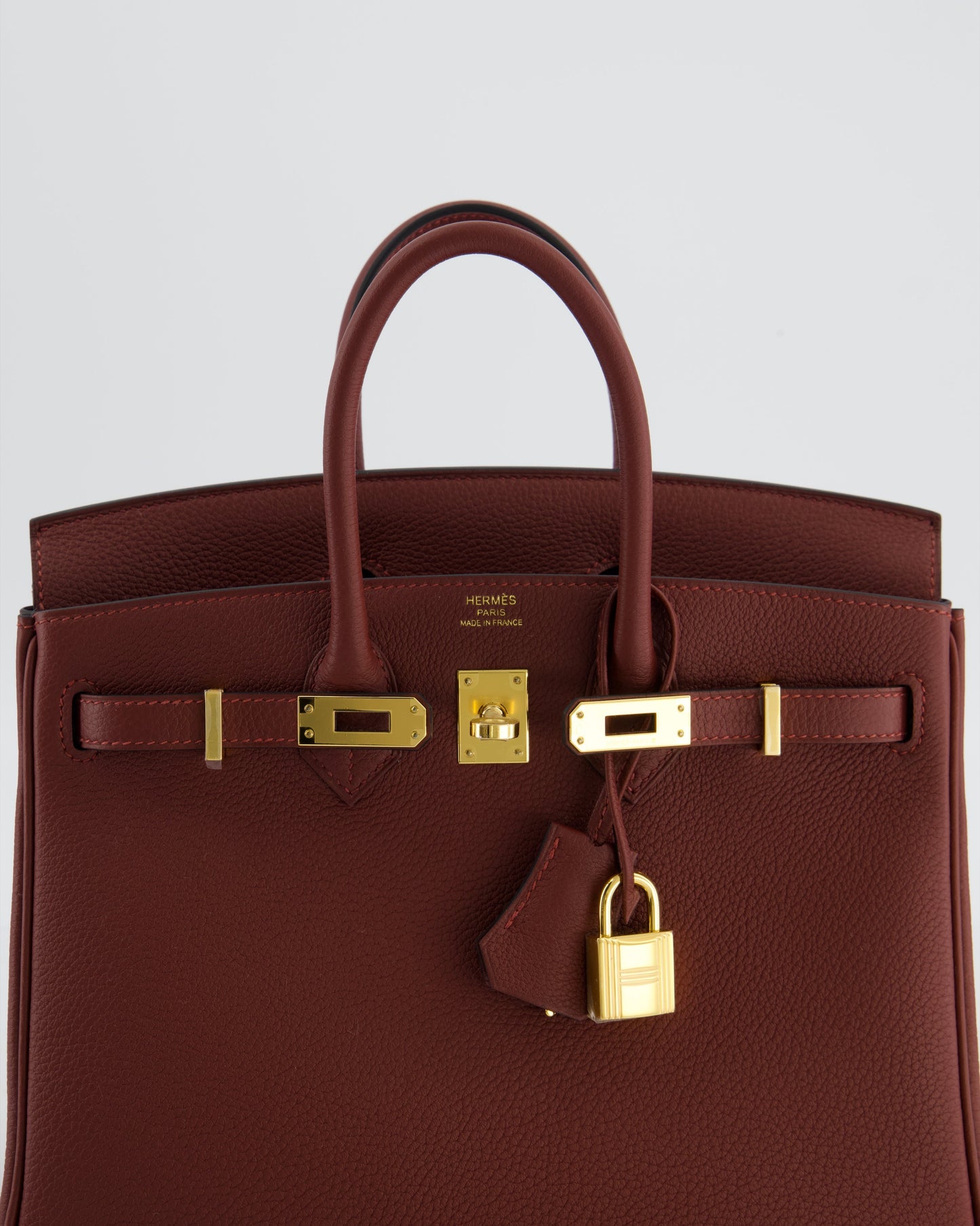 *HOT* Herm�s Birkin 25 Retourne Bag in Rouge H Togo Leather with Gold Hardware