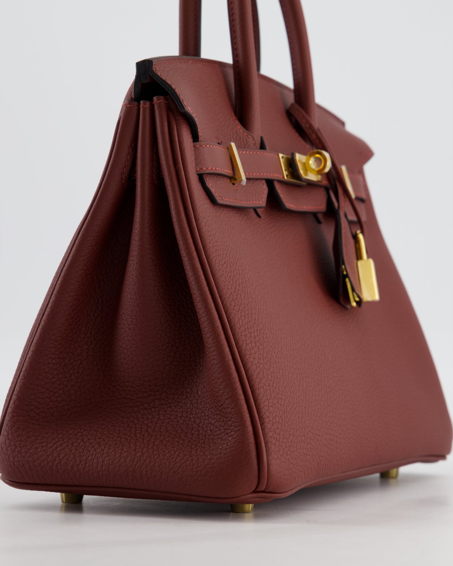 *HOT* Herm�s Birkin 25 Retourne Bag in Rouge H Togo Leather with Gold Hardware