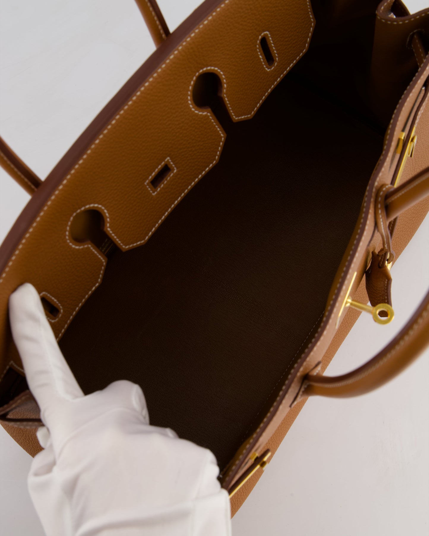 Herm�s Birkin 35 Retourne Bag in Gold Togo Leather with Gold Hardware
