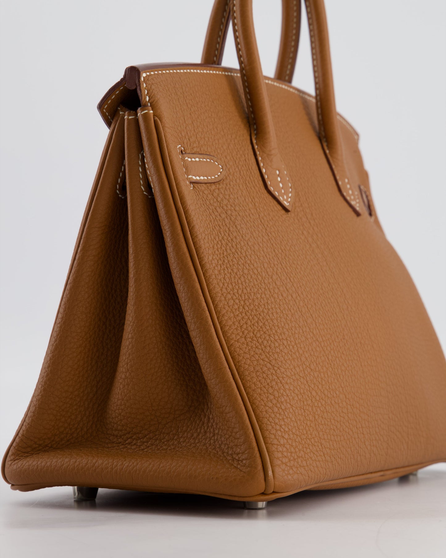 *HOT* Herm�s Birkin 25 Retourne Bag in Gold Togo Leather with Palladium Hardware