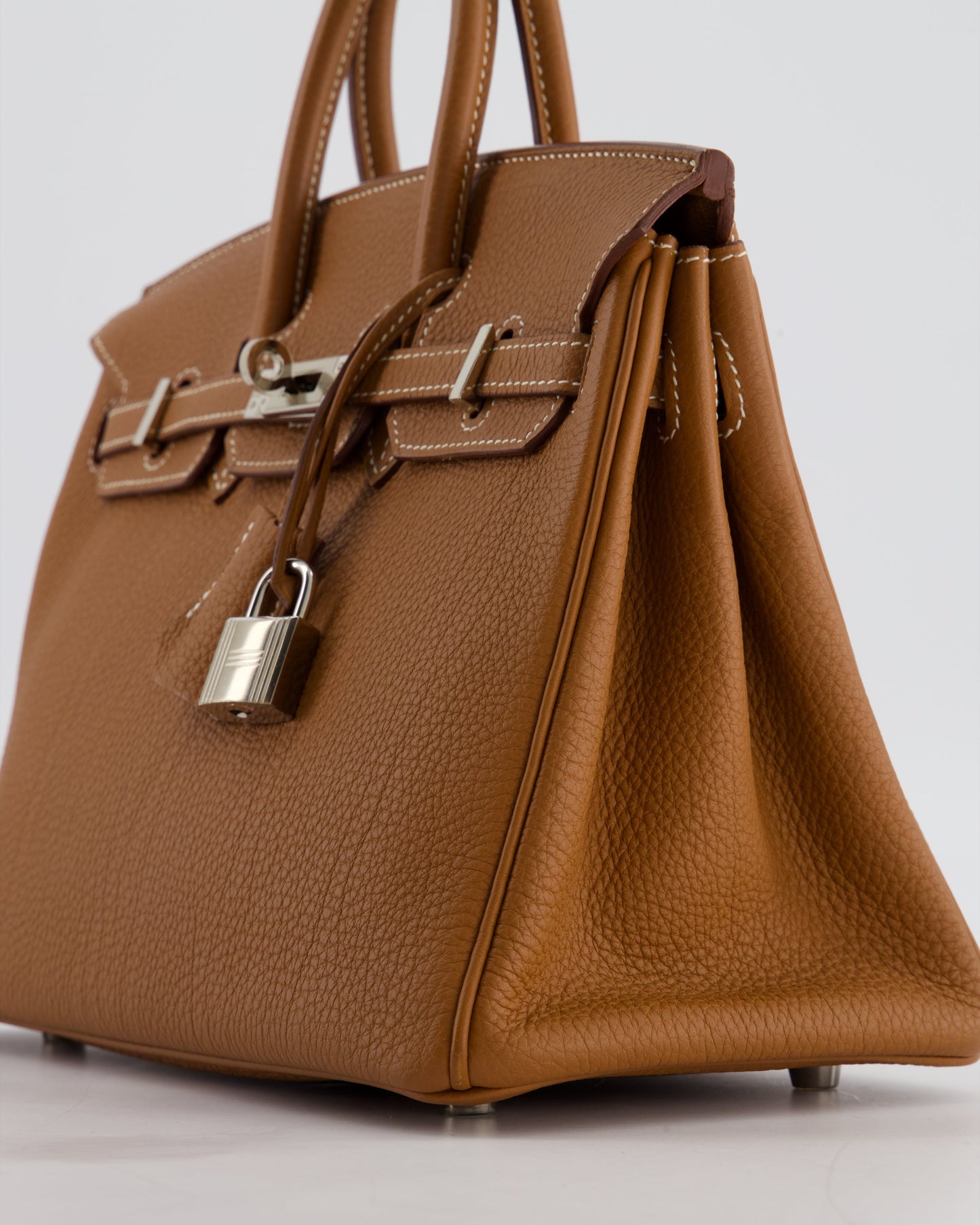 *HOT* Herm�s Birkin 25 Retourne Bag in Gold Togo Leather with Palladium Hardware