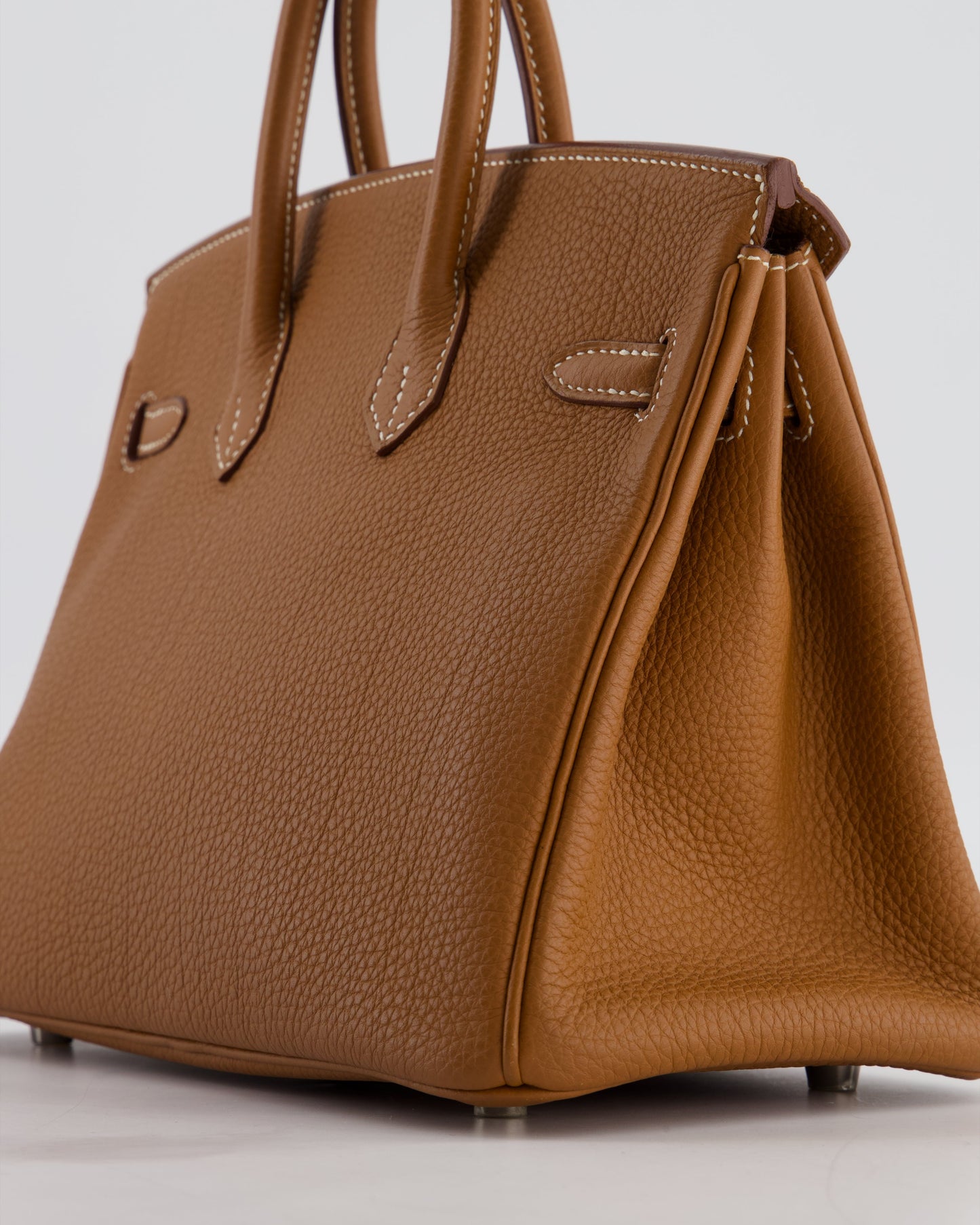 *HOT* Herm�s Birkin 25 Retourne Bag in Gold Togo Leather with Palladium Hardware