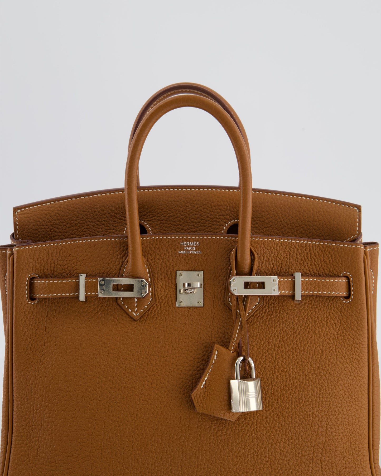 *HOT* Herm�s Birkin 25 Retourne Bag in Gold Togo Leather with Palladium Hardware