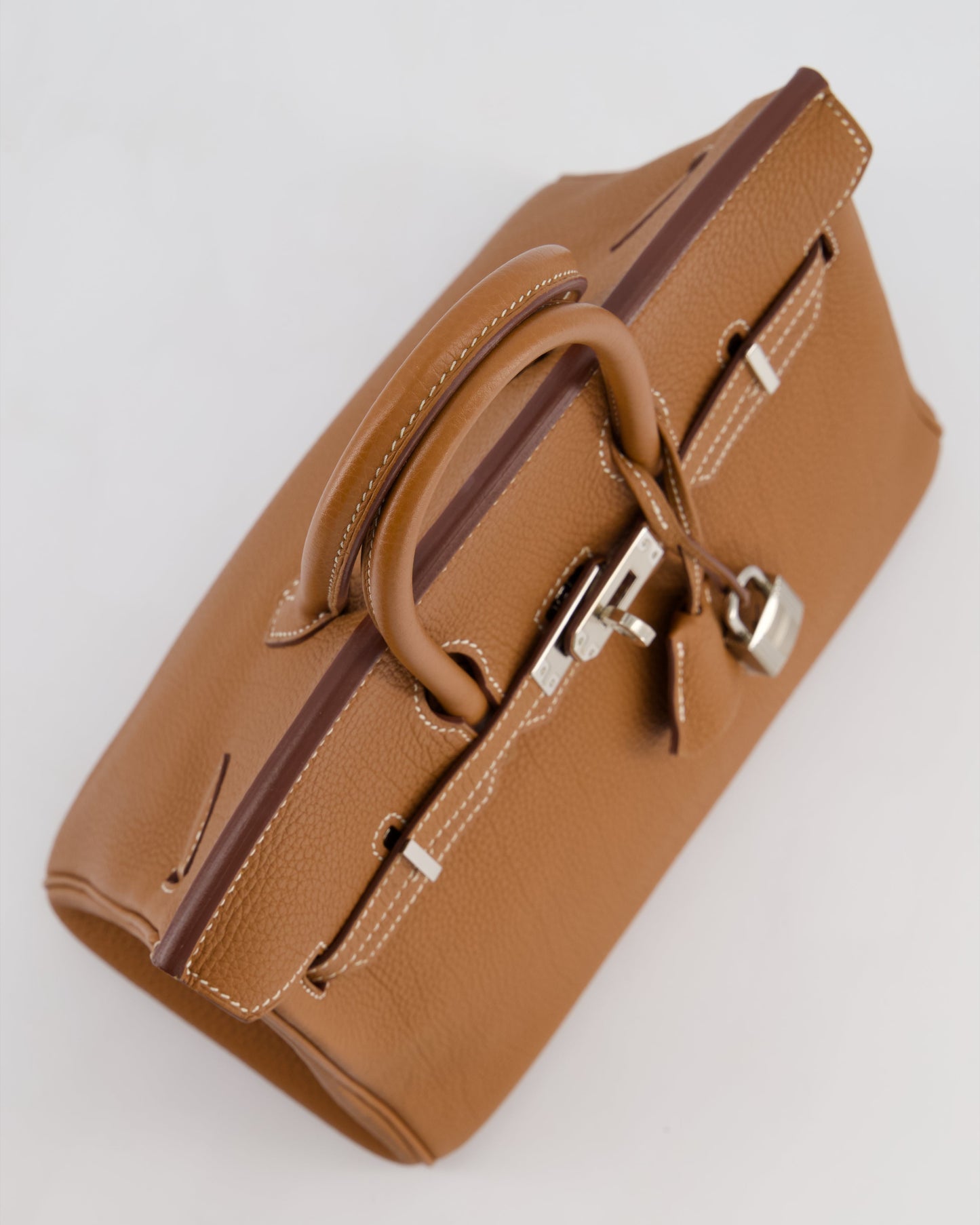 *HOT* Herm�s Birkin 25 Retourne Bag in Gold Togo Leather with Palladium Hardware
