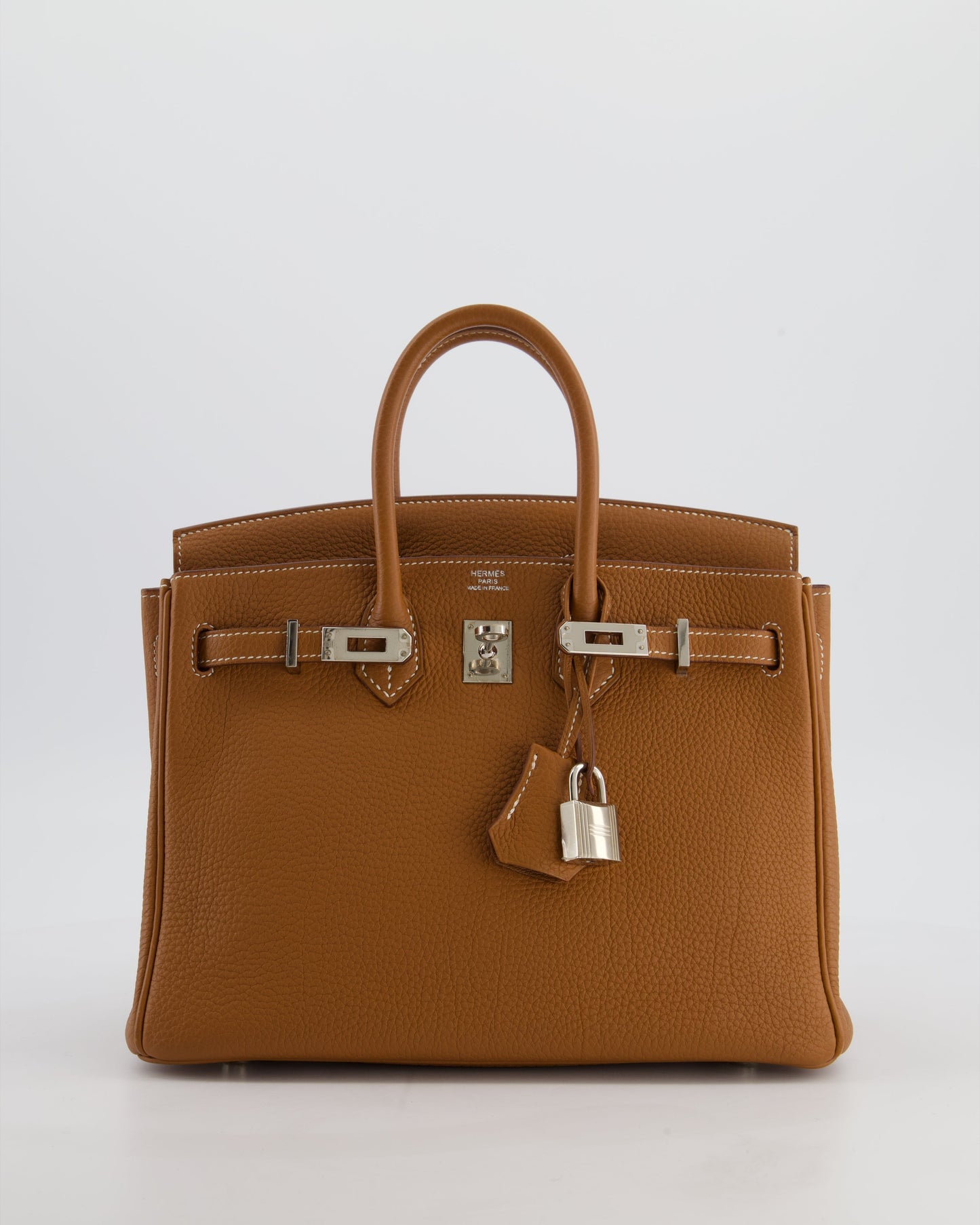 *HOT* Herm�s Birkin 25 Retourne Bag in Gold Togo Leather with Palladium Hardware
