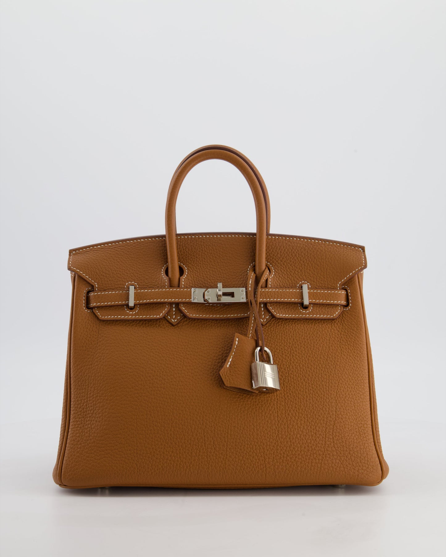 *HOT* Herm�s Birkin 25 Retourne Bag in Gold Togo Leather with Palladium Hardware