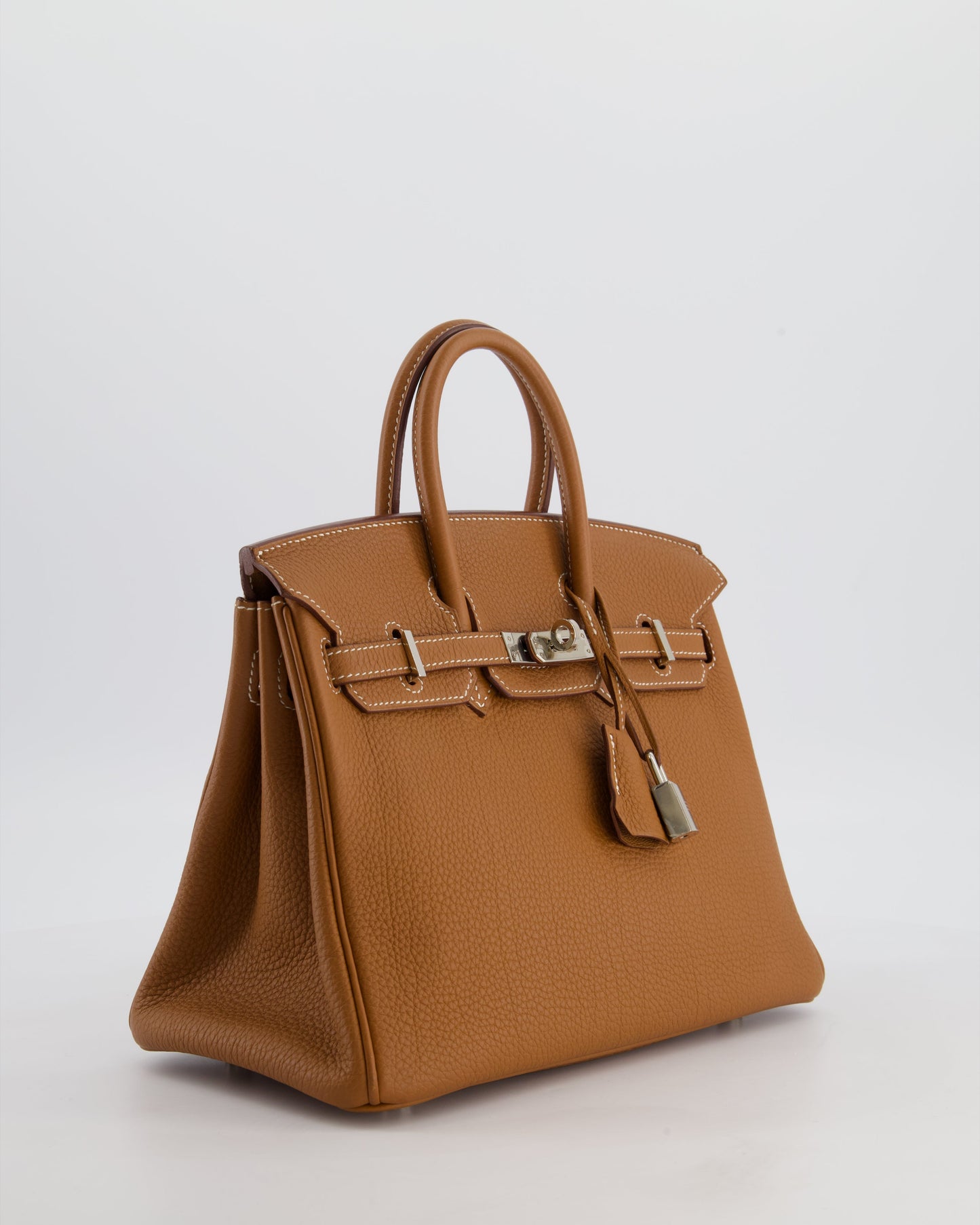 *HOT* Herm�s Birkin 25 Retourne Bag in Gold Togo Leather with Palladium Hardware