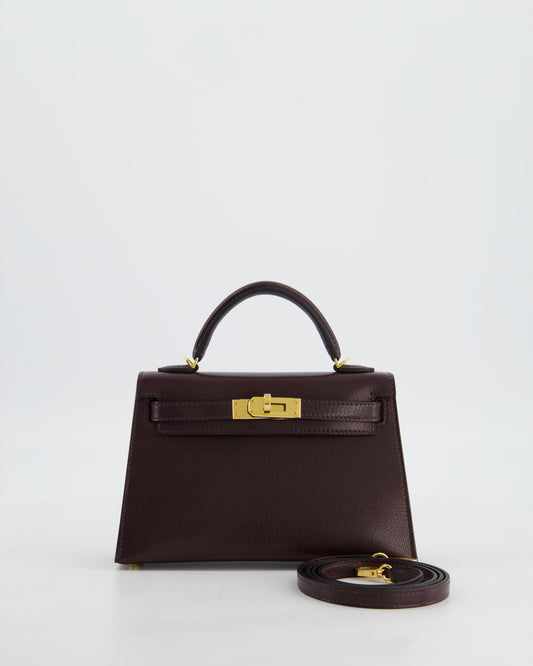 *SUPER HOT* Herm�s Mini Kelly II 20 Bag In Rouge Sellier Ch�vre Chamkila Leather with Gold Hardware