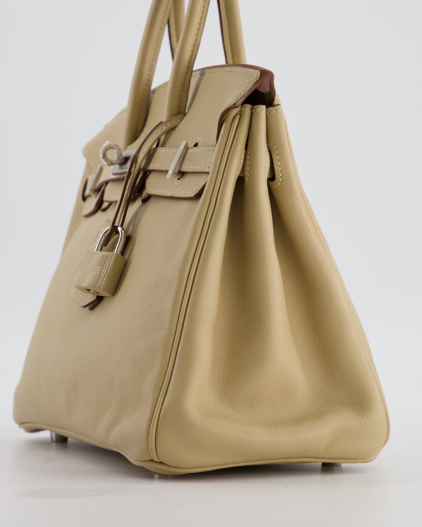 *FIRE PRICE* Herm�s Birkin 25 Retourne Bag in Parchemin Swift Leather with Palladium Hardware