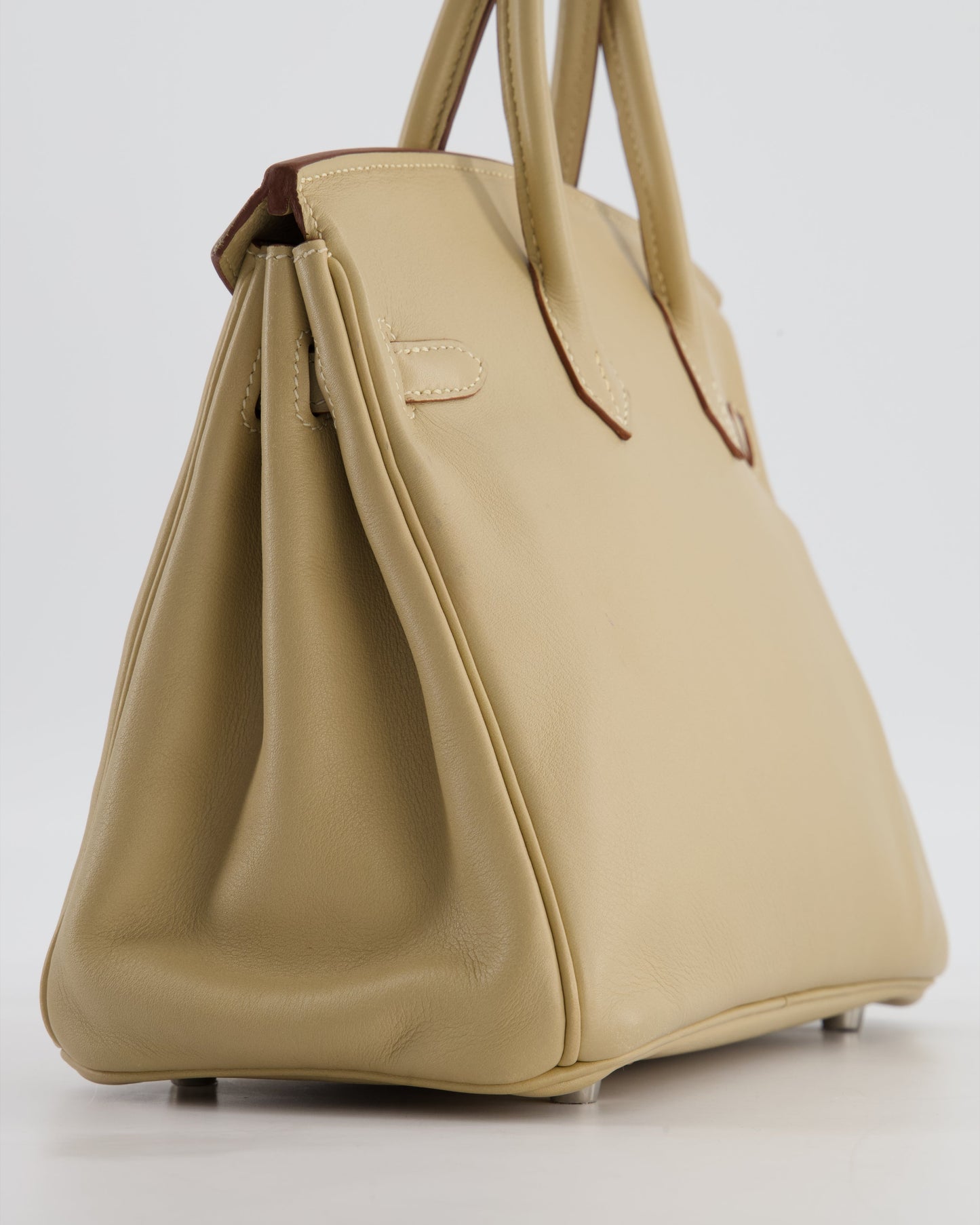 *FIRE PRICE* Herm�s Birkin 25 Retourne Bag in Parchemin Swift Leather with Palladium Hardware