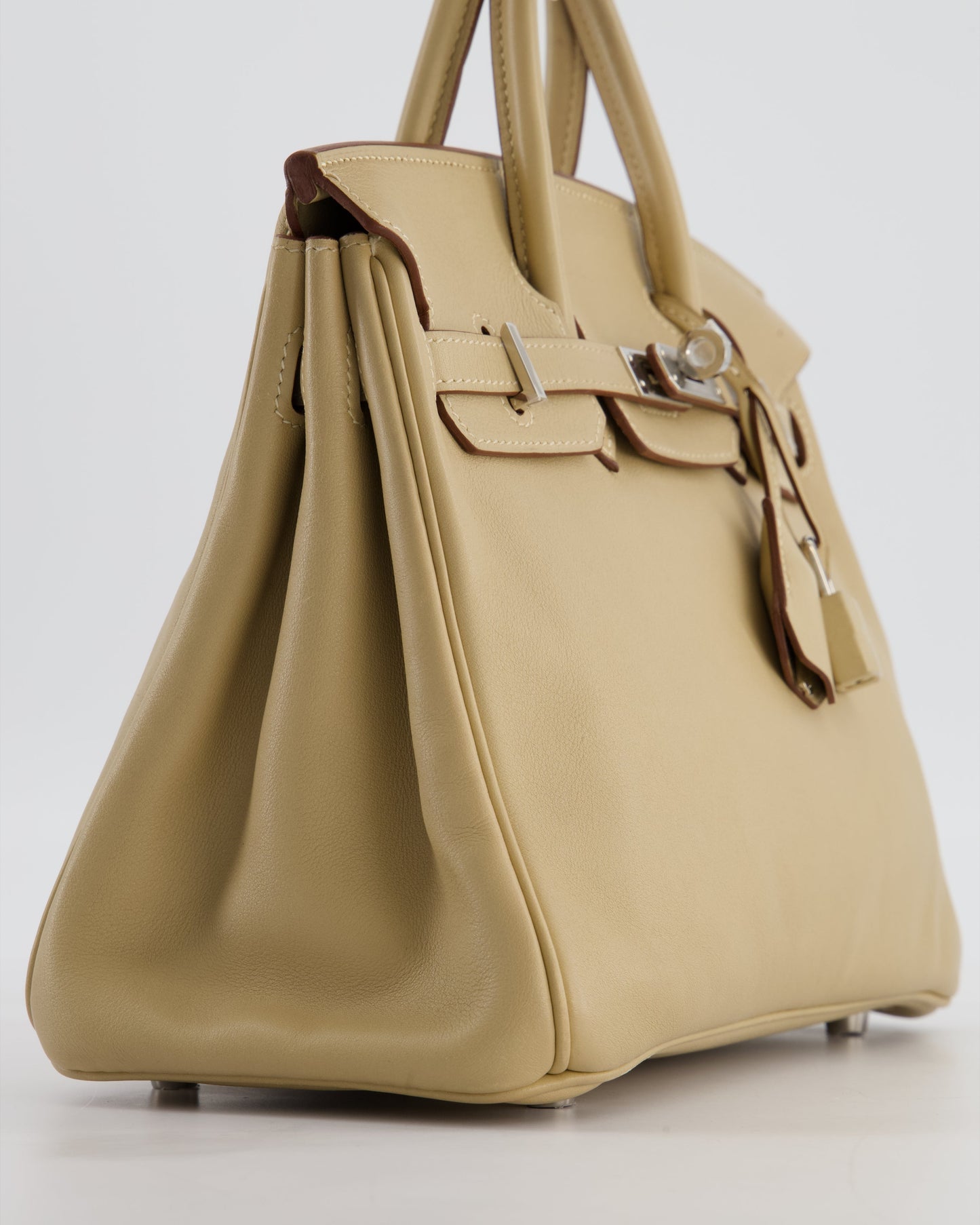 *FIRE PRICE* Herm�s Birkin 25 Retourne Bag in Parchemin Swift Leather with Palladium Hardware