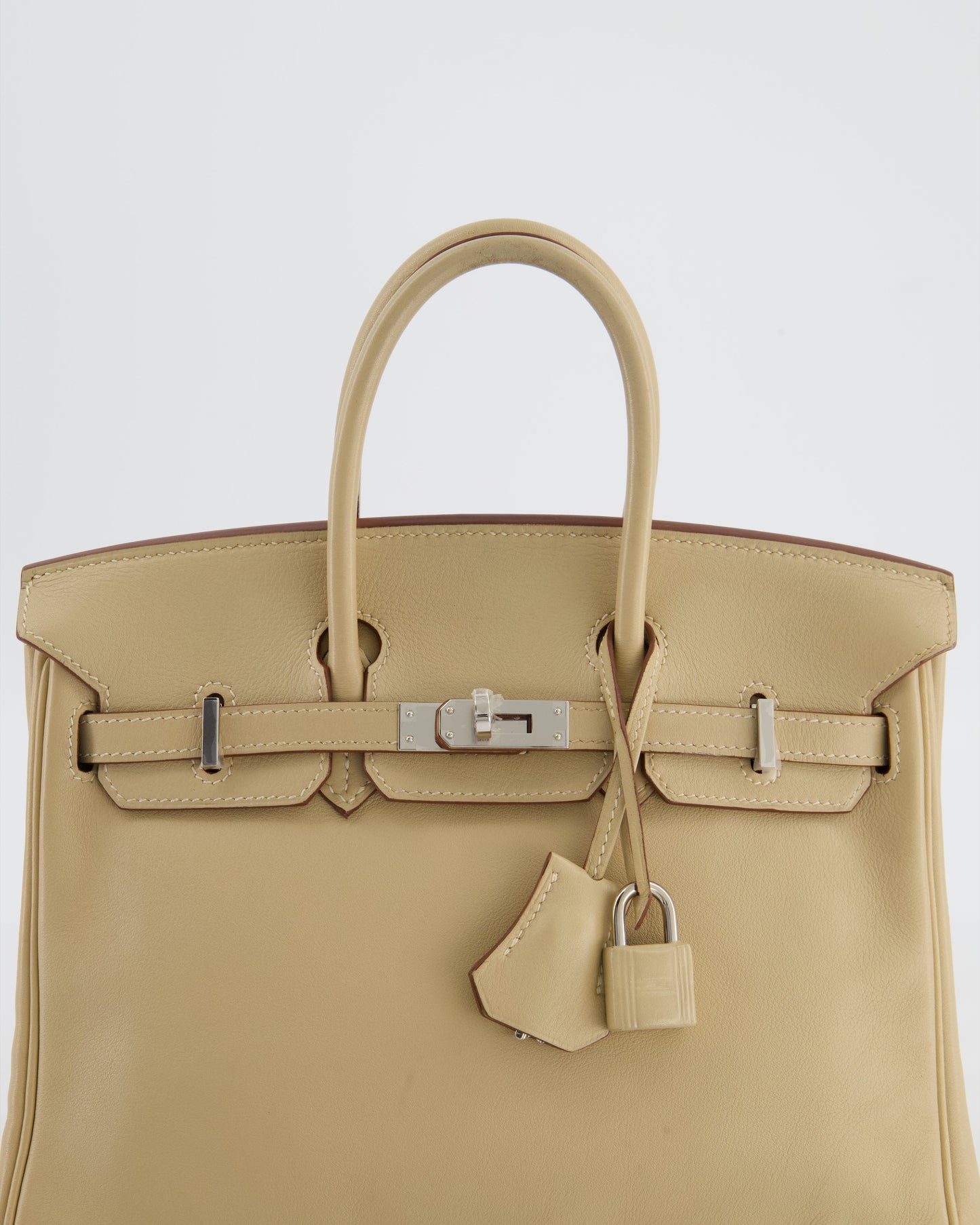 *FIRE PRICE* Herm�s Birkin 25 Retourne Bag in Parchemin Swift Leather with Palladium Hardware