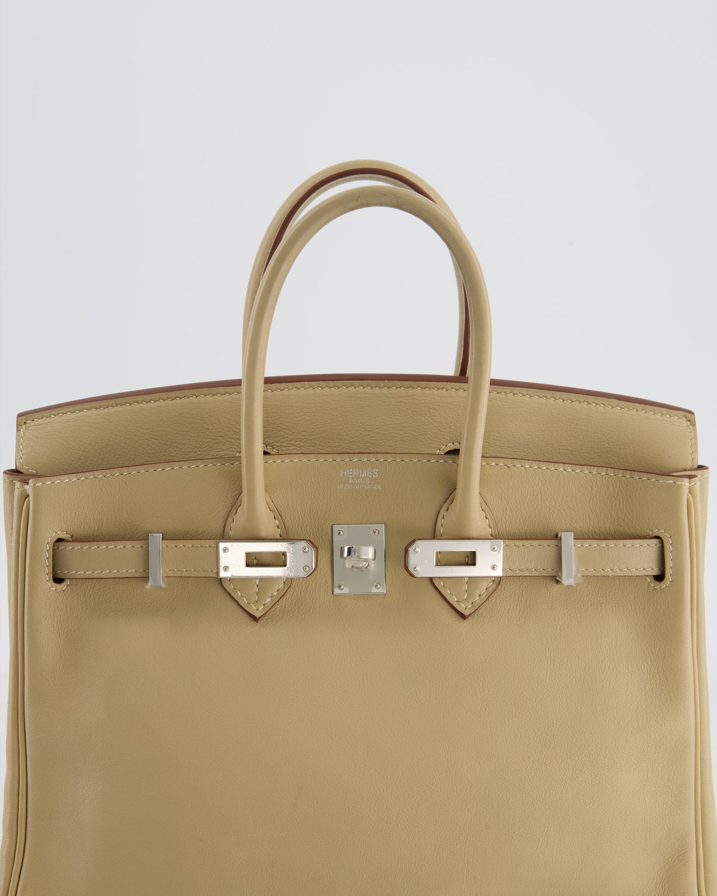 *FIRE PRICE* Herm�s Birkin 25 Retourne Bag in Parchemin Swift Leather with Palladium Hardware