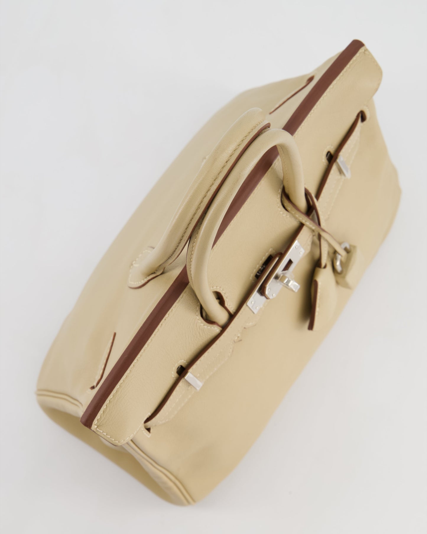 *FIRE PRICE* Herm�s Birkin 25 Retourne Bag in Parchemin Swift Leather with Palladium Hardware