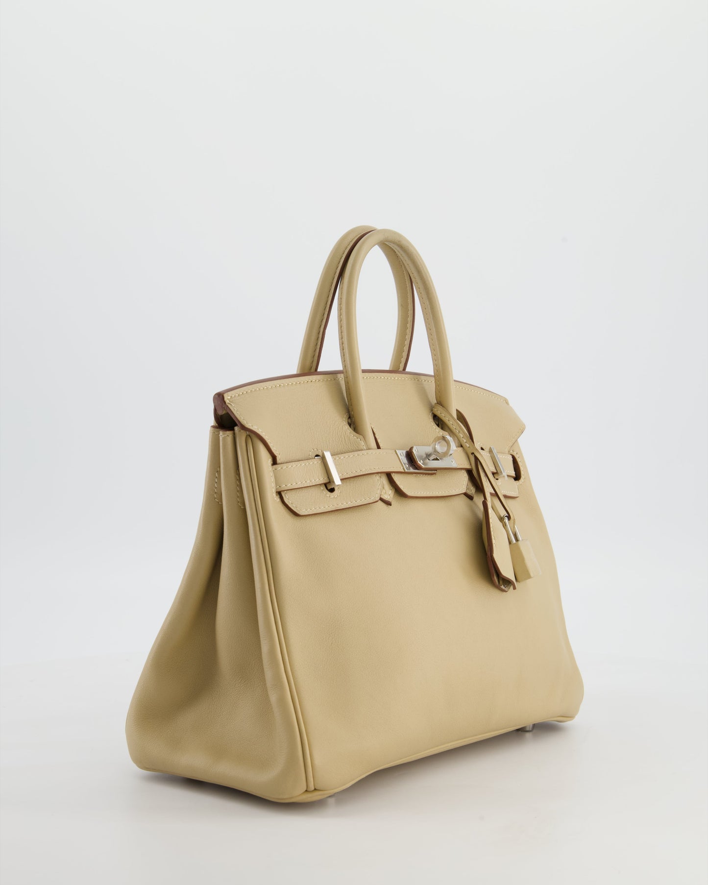 *FIRE PRICE* Herm�s Birkin 25 Retourne Bag in Parchemin Swift Leather with Palladium Hardware