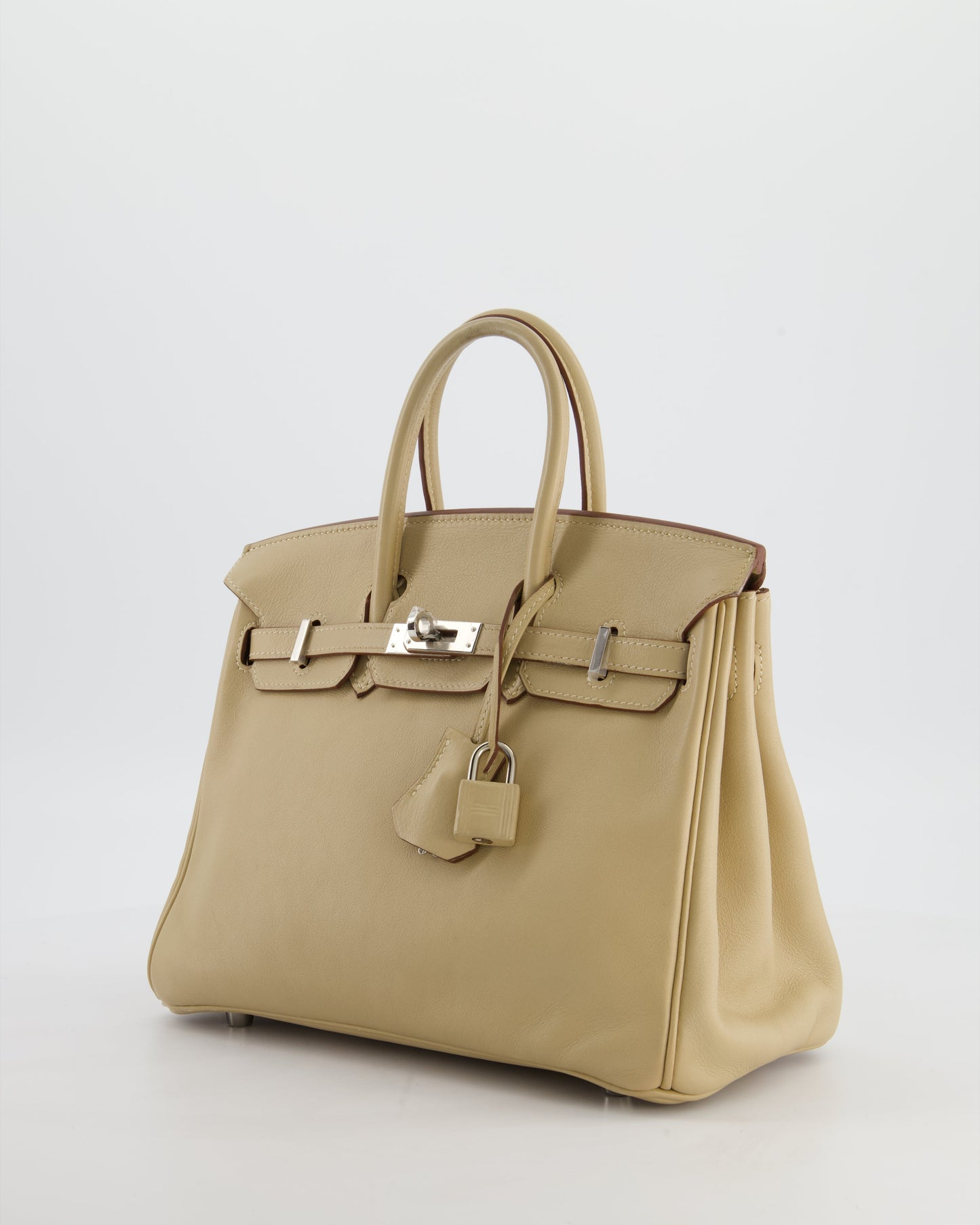 *FIRE PRICE* Herm�s Birkin 25 Retourne Bag in Parchemin Swift Leather with Palladium Hardware