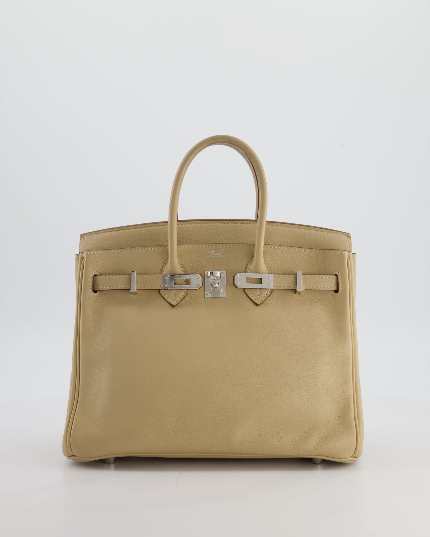 *FIRE PRICE* Herm�s Birkin 25 Retourne Bag in Parchemin Swift Leather with Palladium Hardware