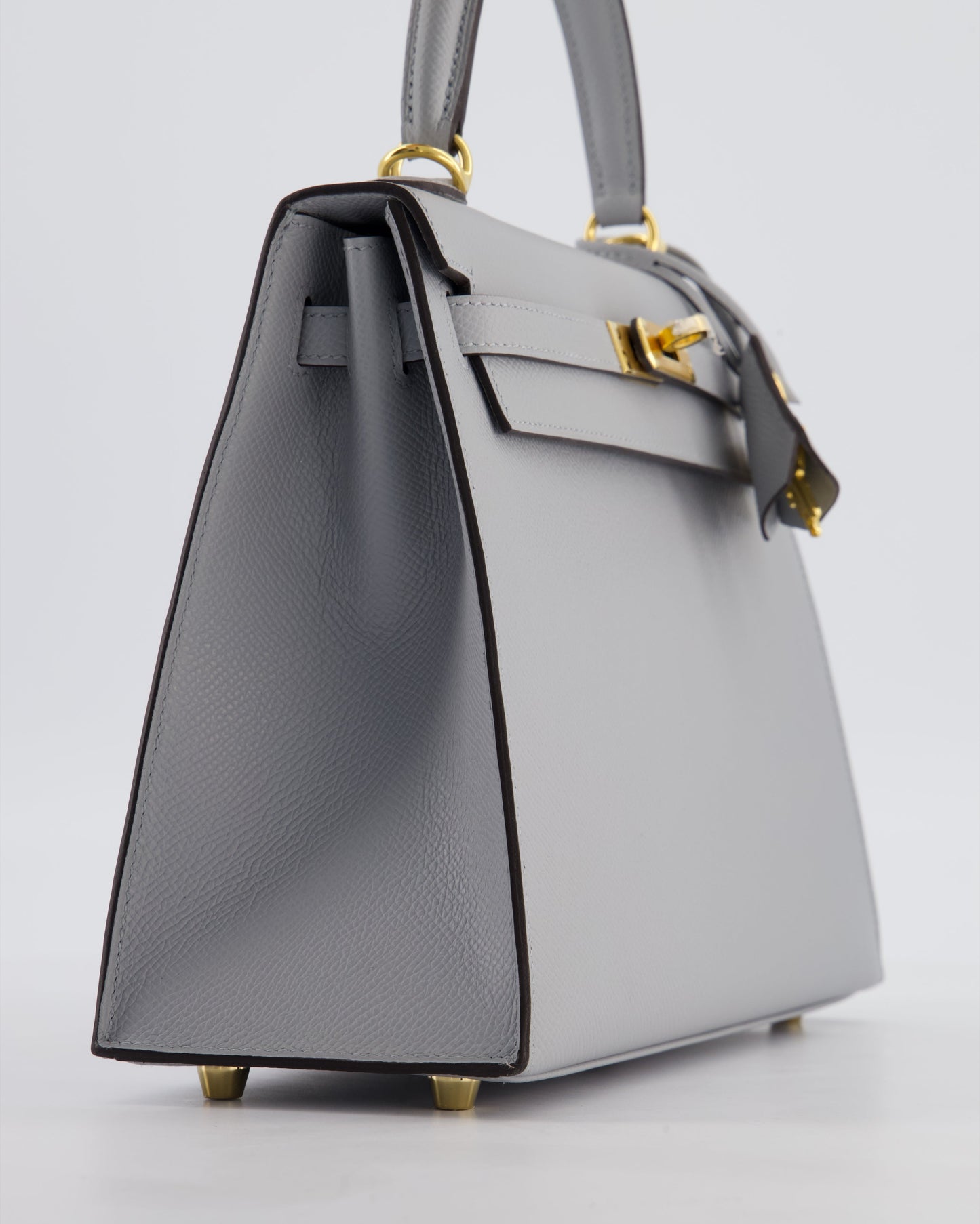 *HOLY GRAIL* Herm�s Kelly 25 Sellier Bag in Bleu Glacier Epsom Leather with Gold Hardware