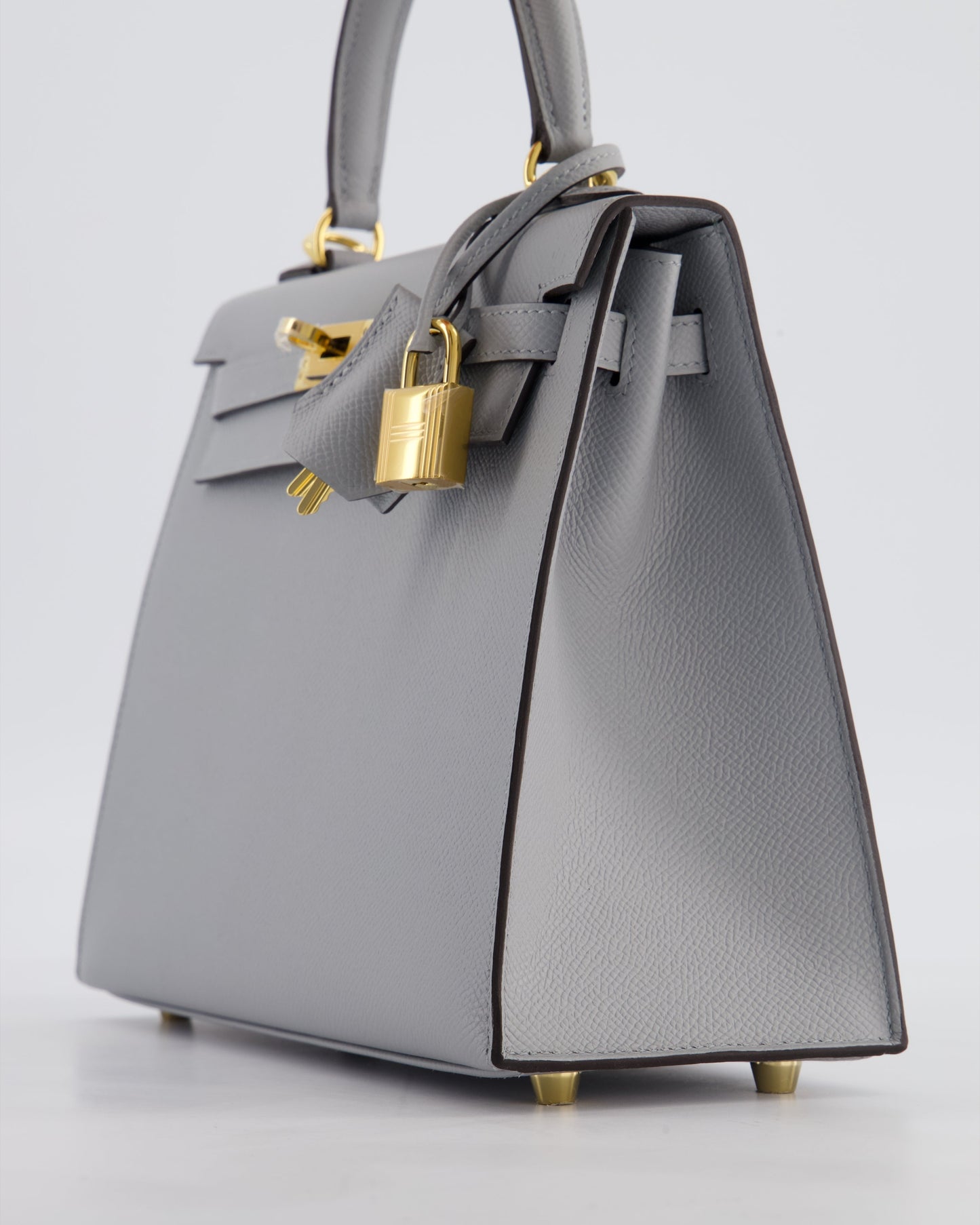 *HOLY GRAIL* Herm�s Kelly 25 Sellier Bag in Bleu Glacier Epsom Leather with Gold Hardware