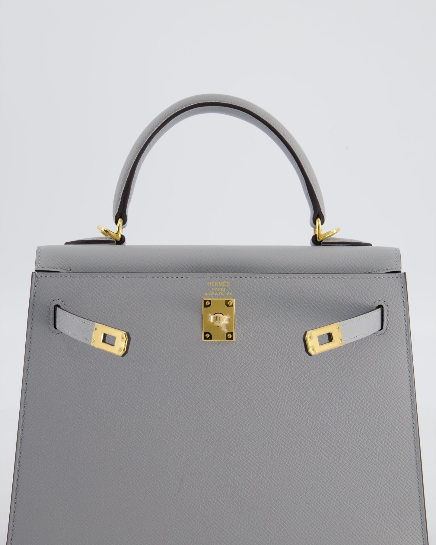 *HOLY GRAIL* Herm�s Kelly 25 Sellier Bag in Bleu Glacier Epsom Leather with Gold Hardware
