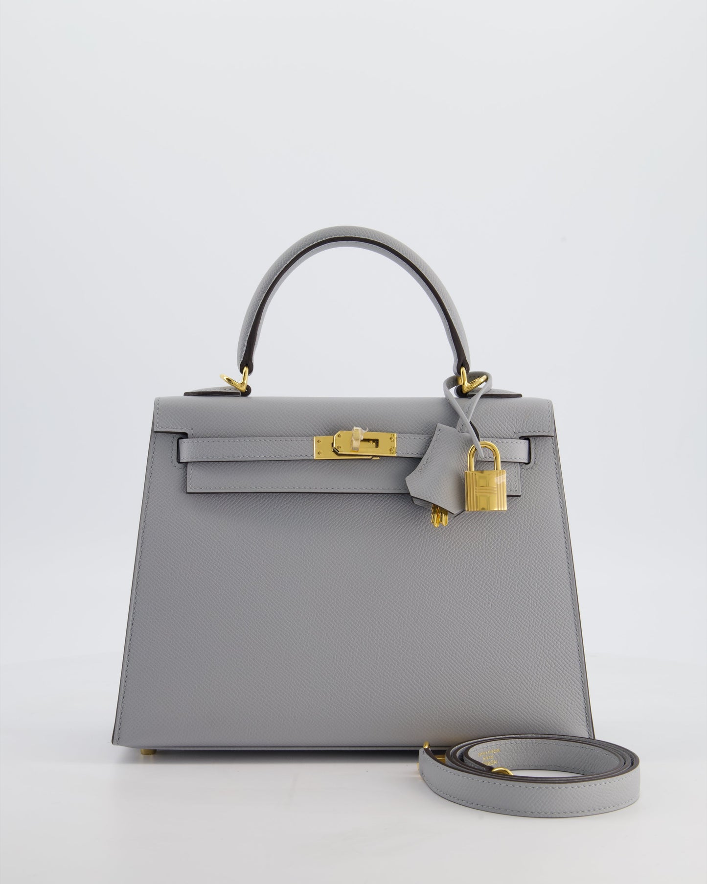 *HOLY GRAIL* Herm�s Kelly 25 Sellier Bag in Bleu Glacier Epsom Leather with Gold Hardware