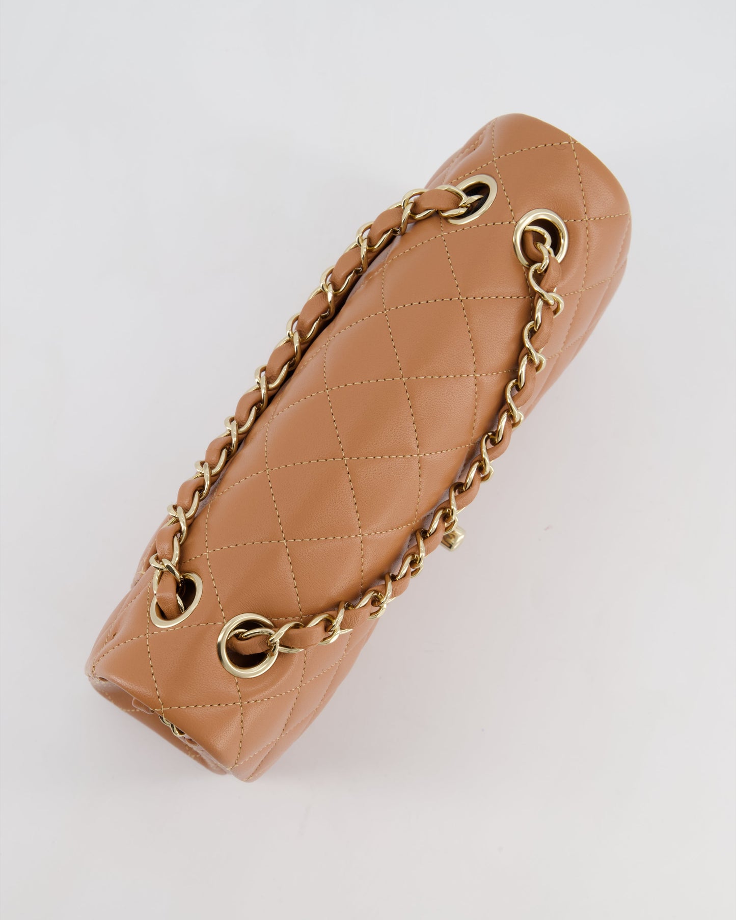 *HOT* Chanel Caramel Small Classic Double Flap Bag in Lambskin Leather with Champagne Gold Hardware