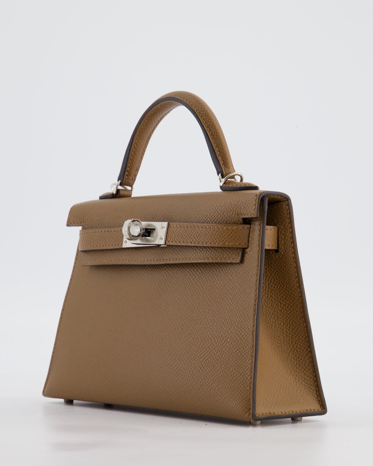*HOT* Herm�s Mini Kelly II 20 Bag in Alezan Epsom Leather with Palladium Hardware