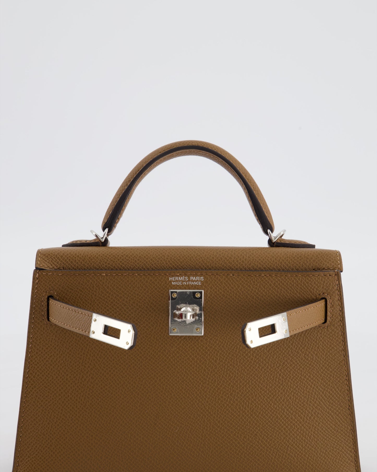 *HOT* Herm�s Mini Kelly II 20 Bag in Alezan Epsom Leather with Palladium Hardware