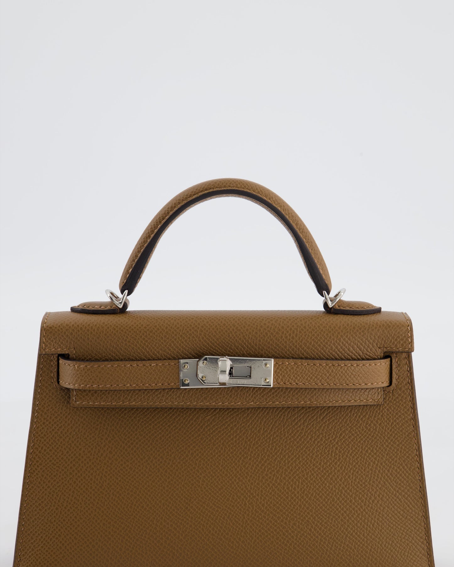 *HOT* Herm�s Mini Kelly II 20 Bag in Alezan Epsom Leather with Palladium Hardware