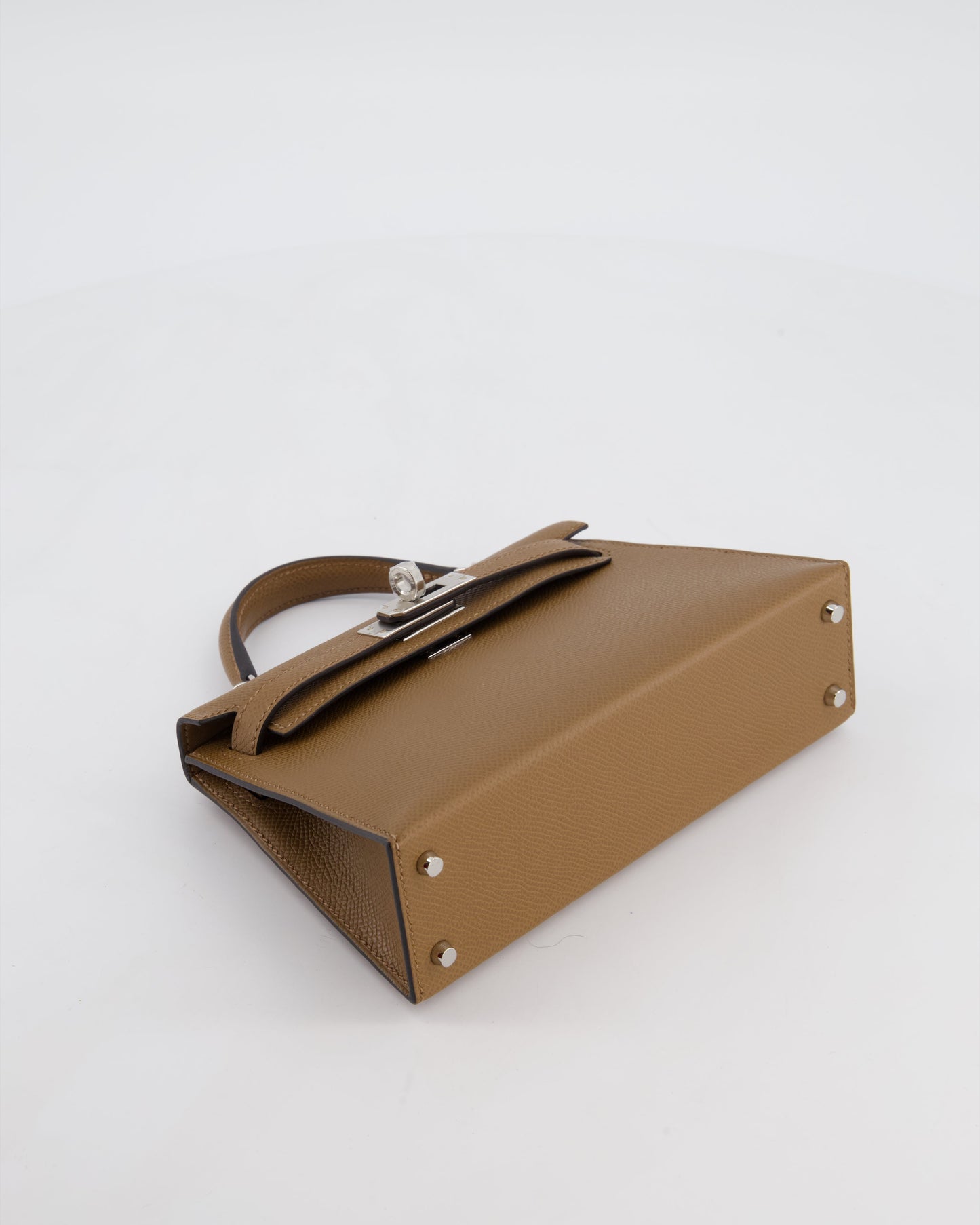 *HOT* Herm�s Mini Kelly II 20 Bag in Alezan Epsom Leather with Palladium Hardware
