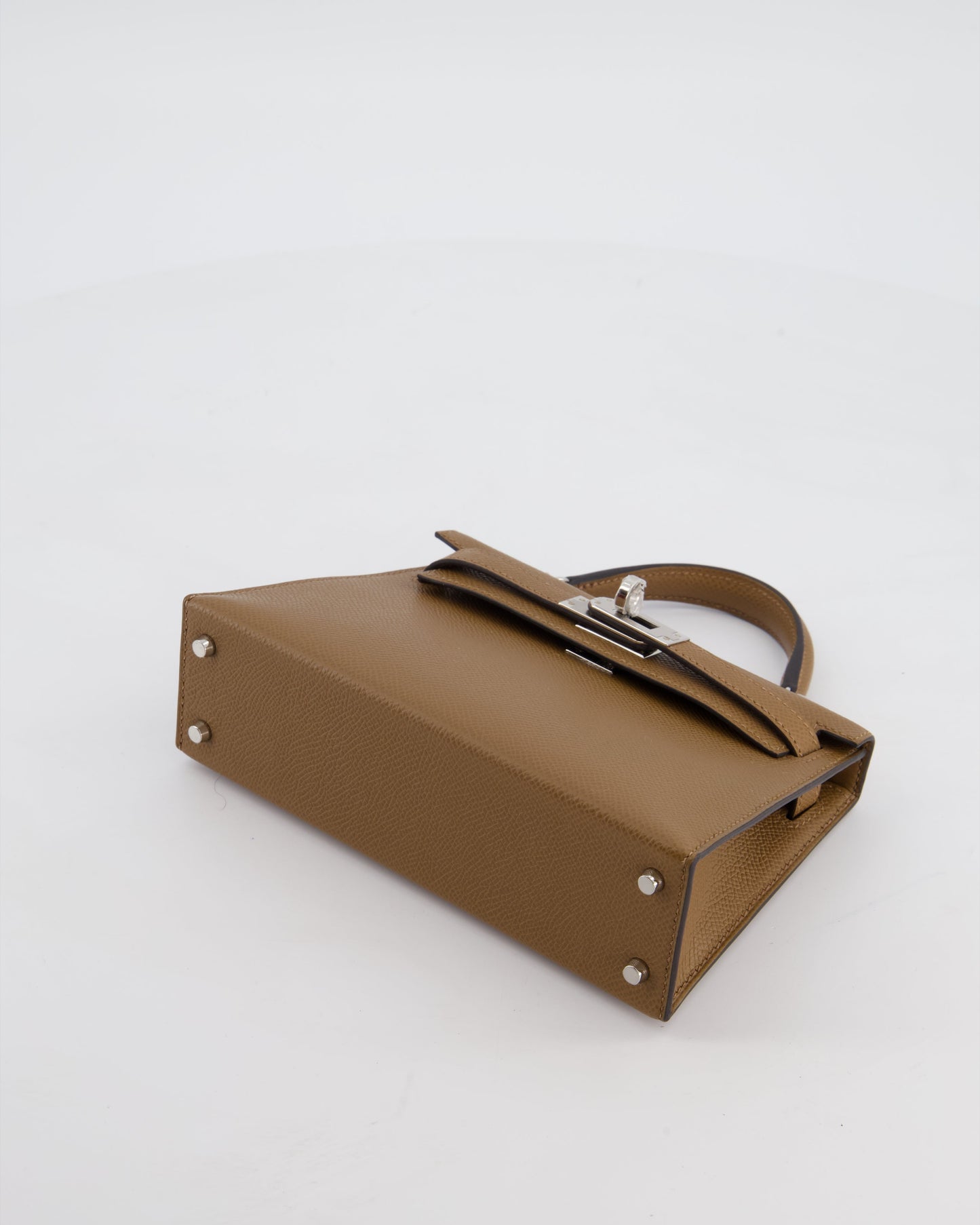 *HOT* Herm�s Mini Kelly II 20 Bag in Alezan Epsom Leather with Palladium Hardware