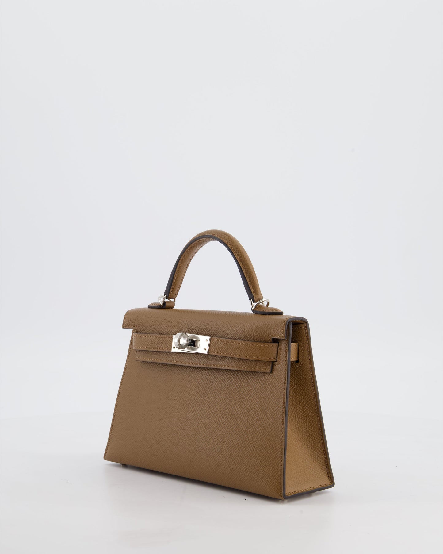 *HOT* Herm�s Mini Kelly II 20 Bag in Alezan Epsom Leather with Palladium Hardware