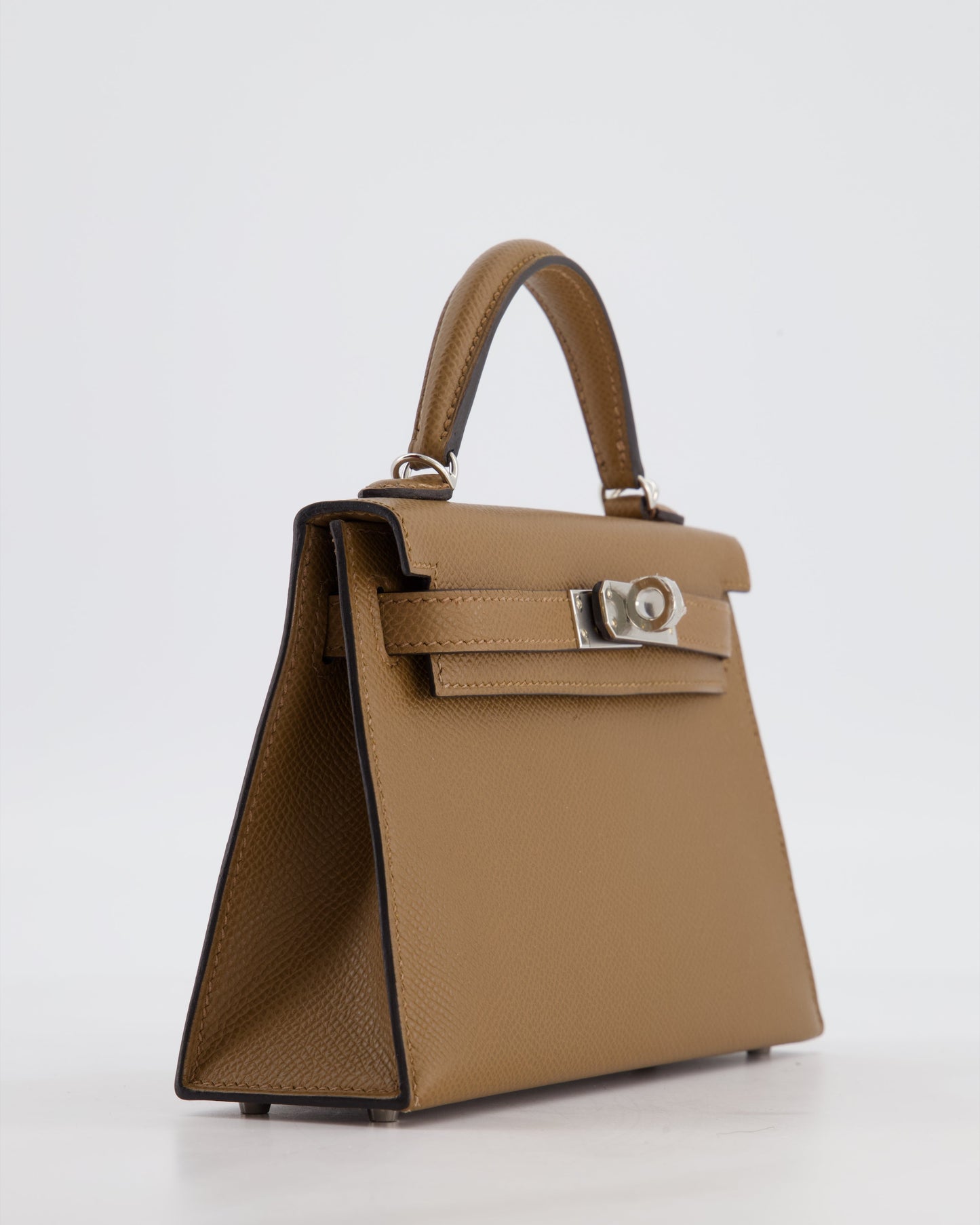 *HOT* Herm�s Mini Kelly II 20 Bag in Alezan Epsom Leather with Palladium Hardware