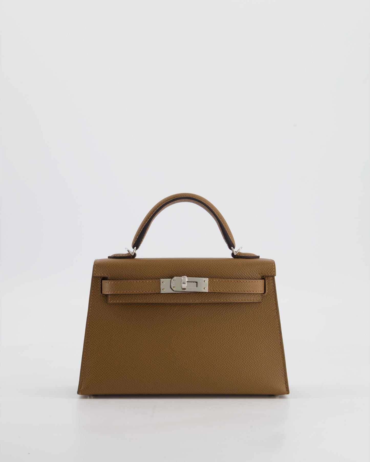 *HOT* Herm�s Mini Kelly II 20 Bag in Alezan Epsom Leather with Palladium Hardware