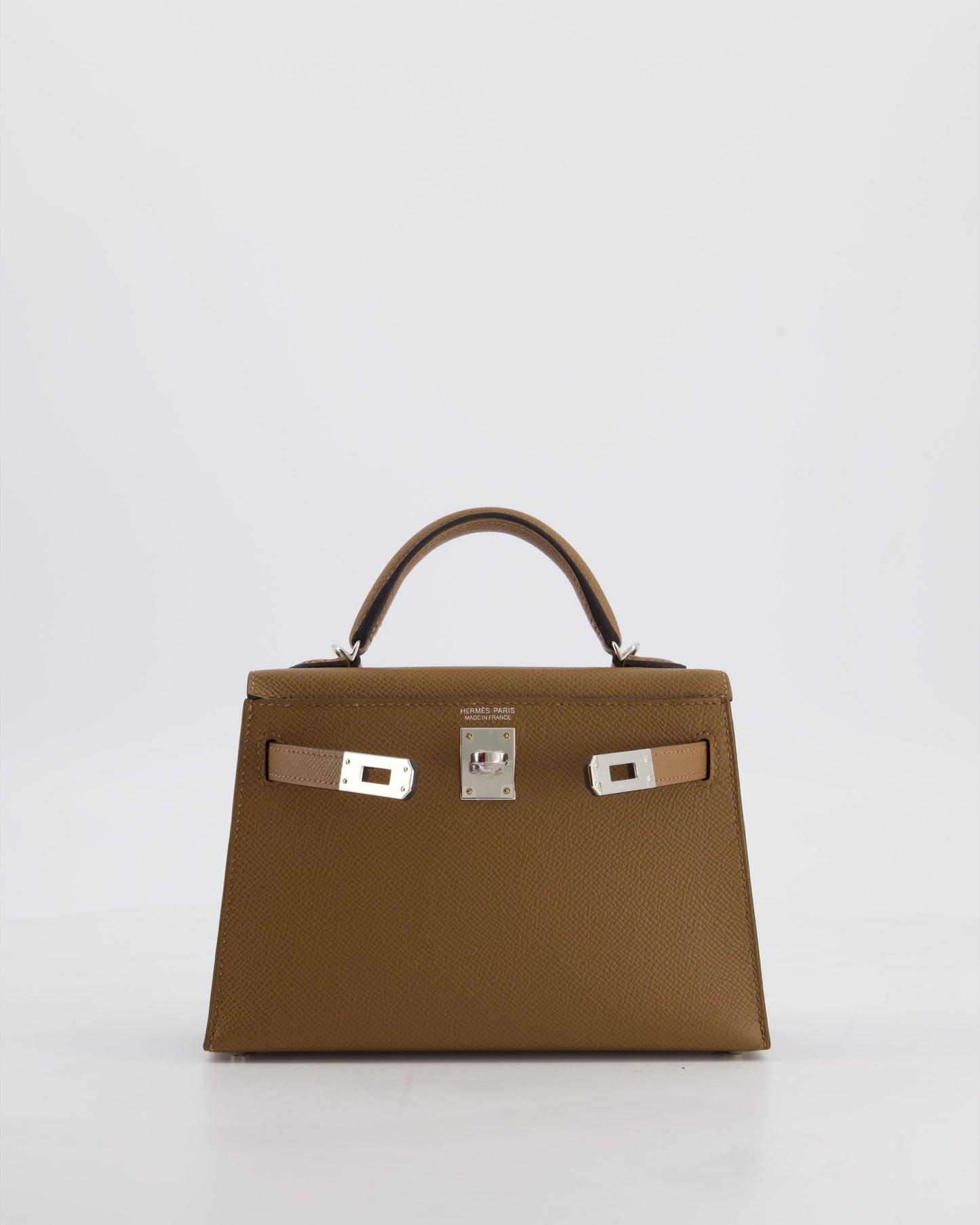 *HOT* Herm�s Mini Kelly II 20 Bag in Alezan Epsom Leather with Palladium Hardware