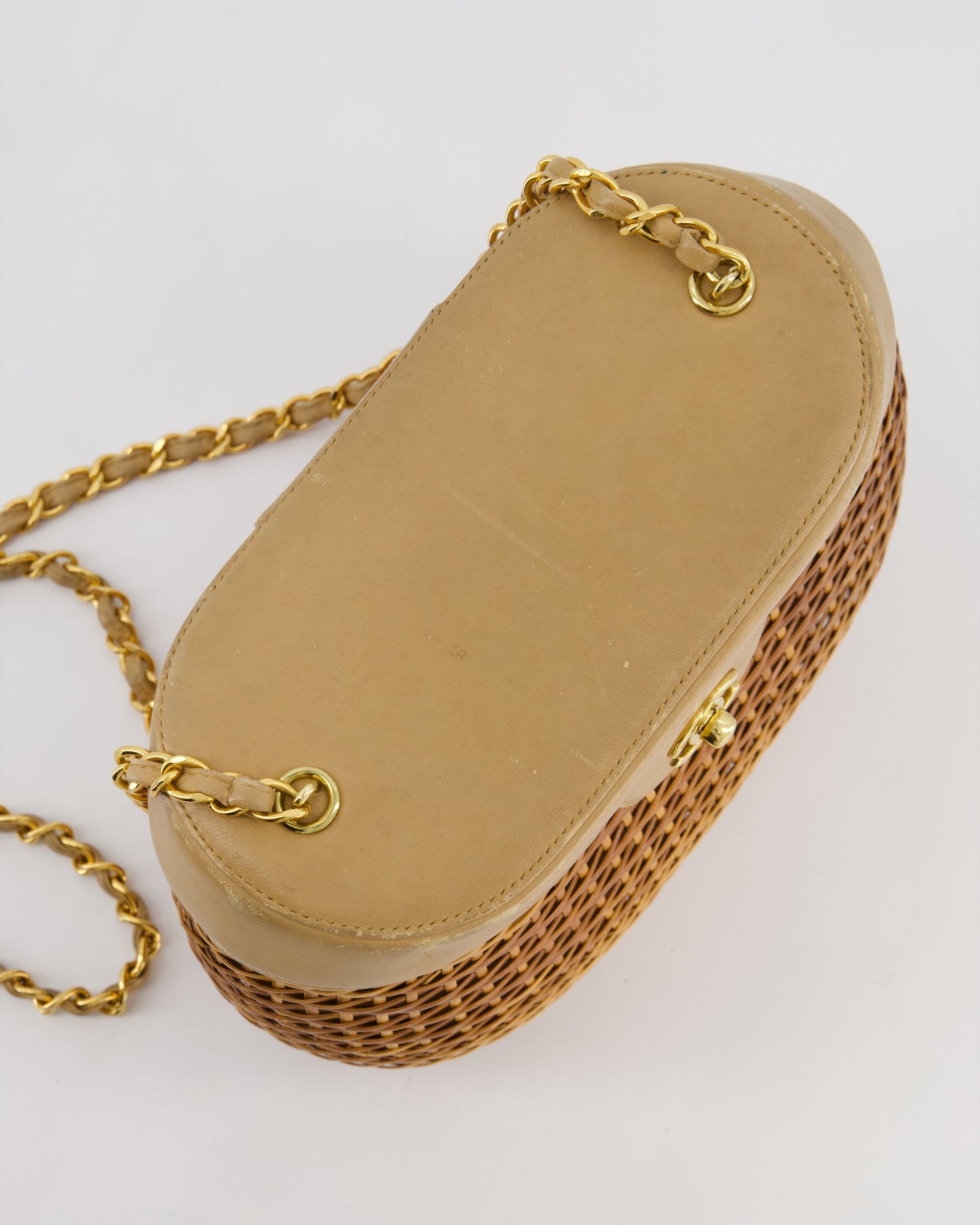 *RARE & FIRE PRICE* Chanel   Beige Wicker Basket Bag with 24K Gold Hardware