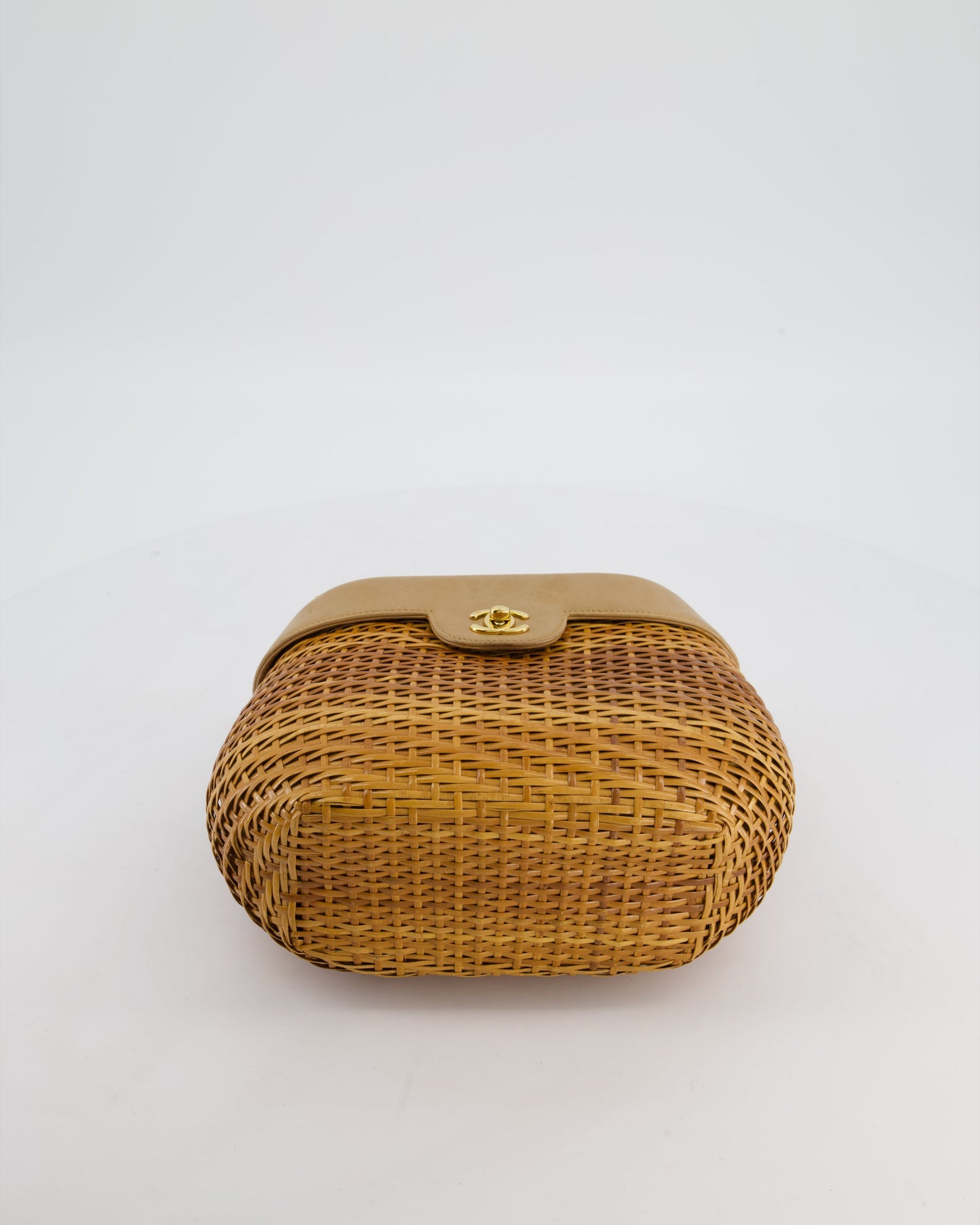 *RARE & FIRE PRICE* Chanel   Beige Wicker Basket Bag with 24K Gold Hardware