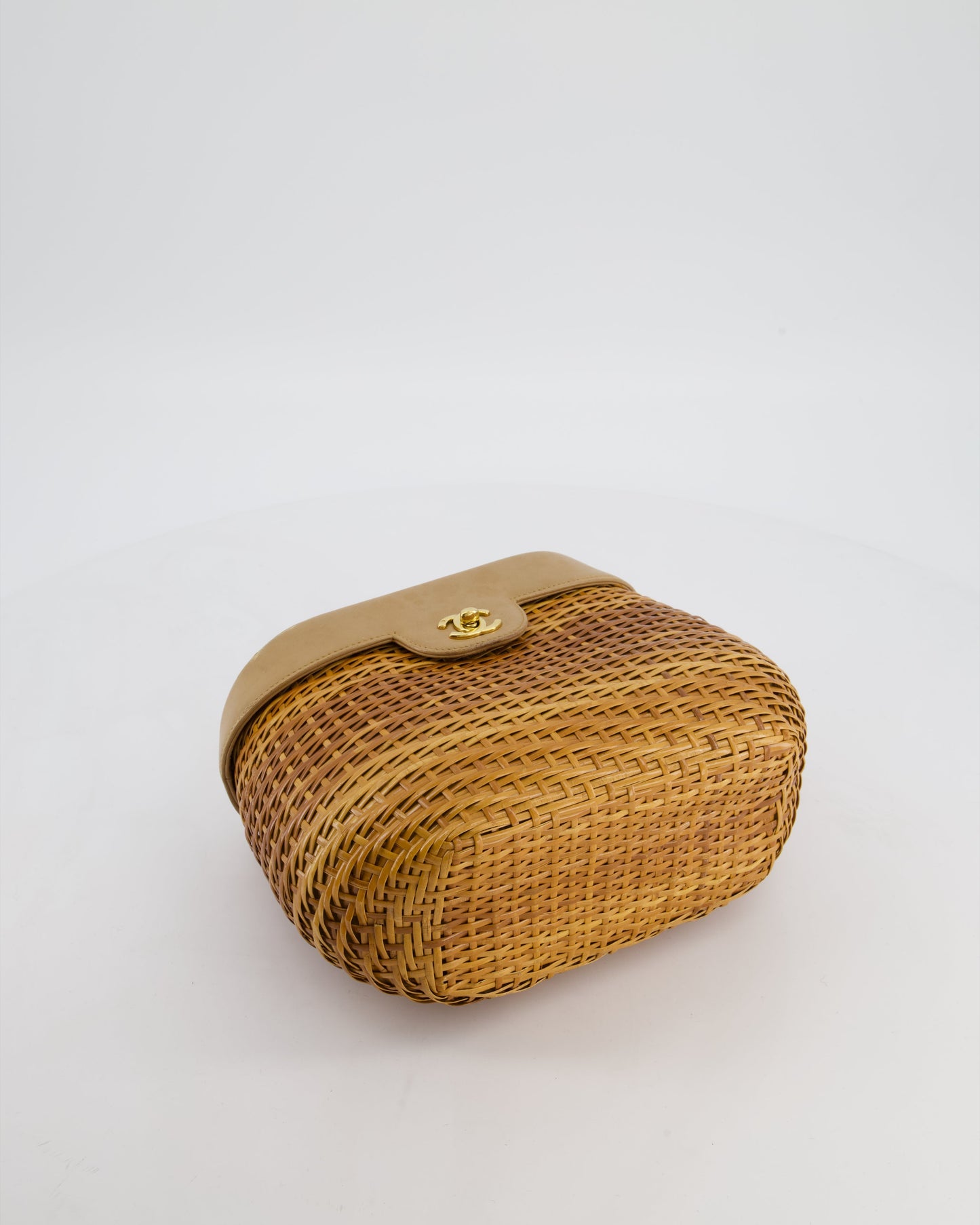 *RARE & FIRE PRICE* Chanel   Beige Wicker Basket Bag with 24K Gold Hardware