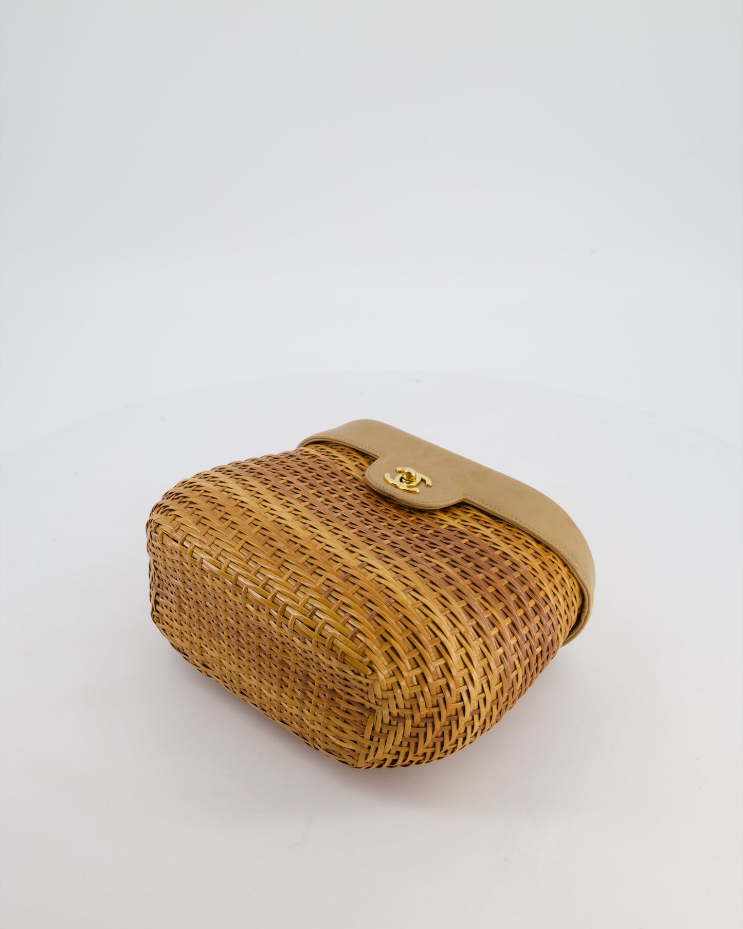 *RARE & FIRE PRICE* Chanel   Beige Wicker Basket Bag with 24K Gold Hardware