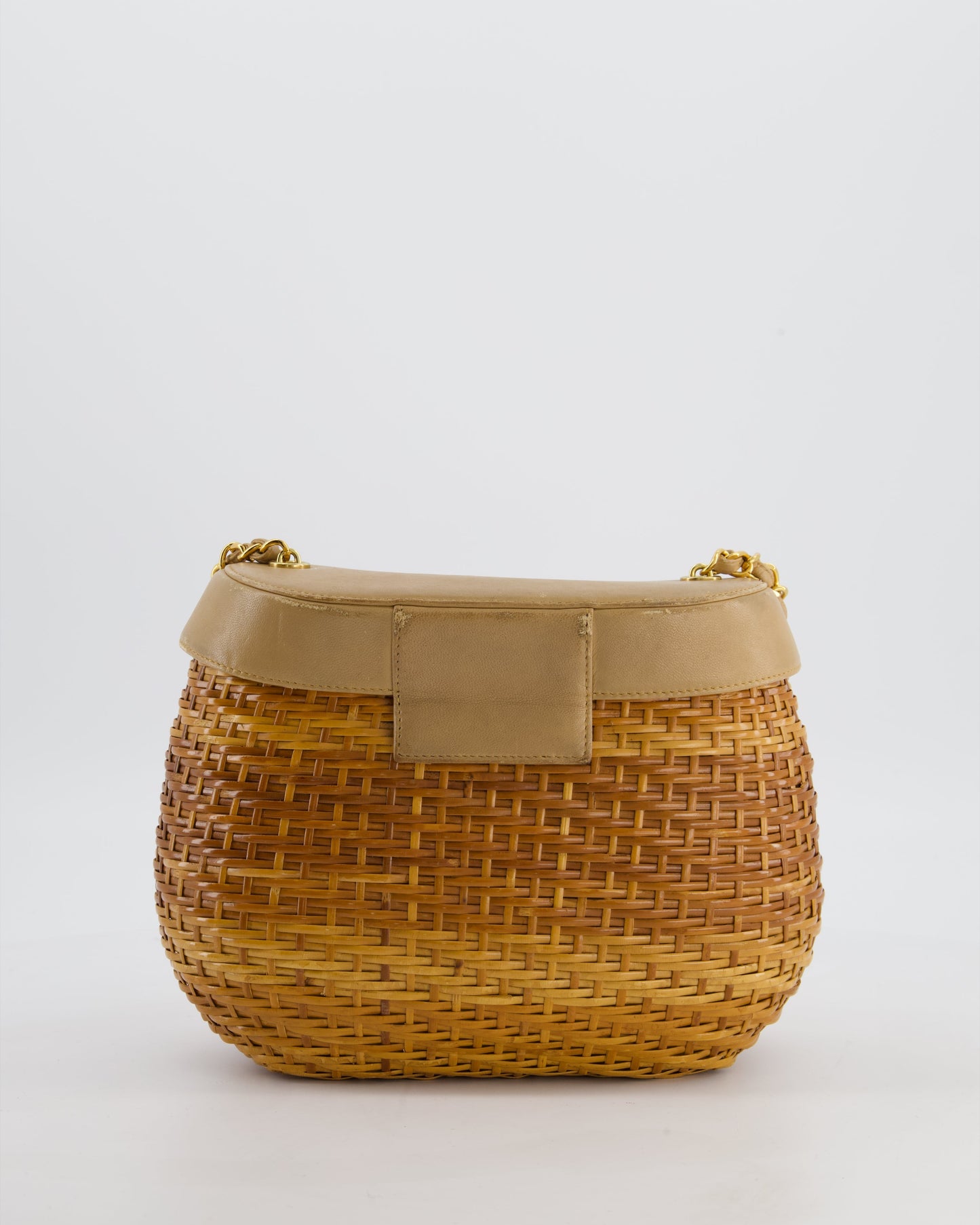 *RARE & FIRE PRICE* Chanel   Beige Wicker Basket Bag with 24K Gold Hardware