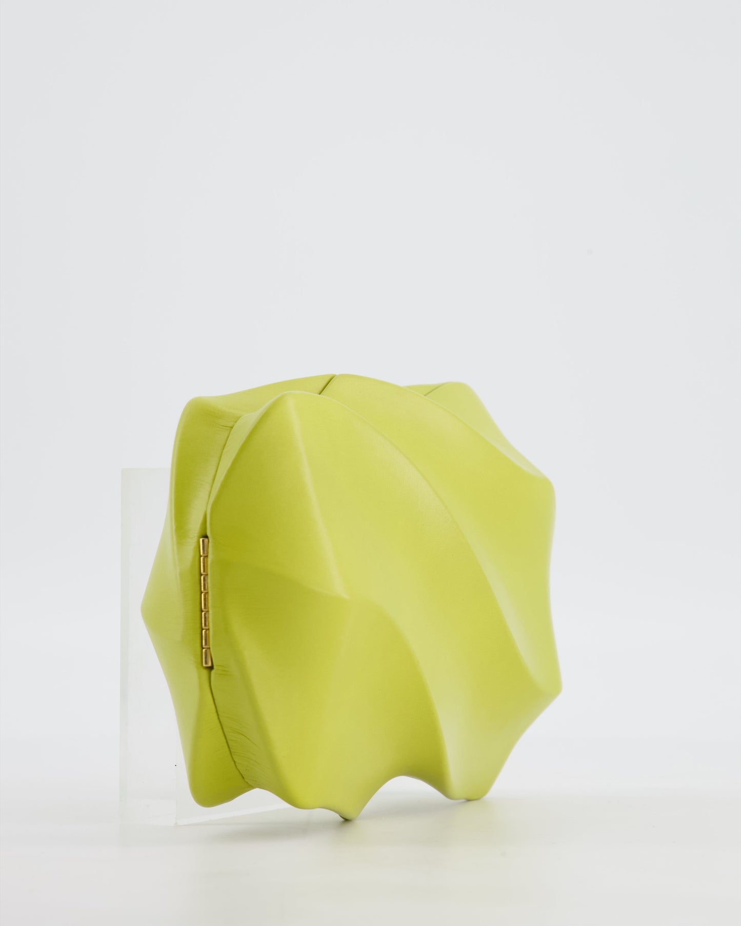 Bottega Veneta Kiwi Green Whirl Clutch Bag