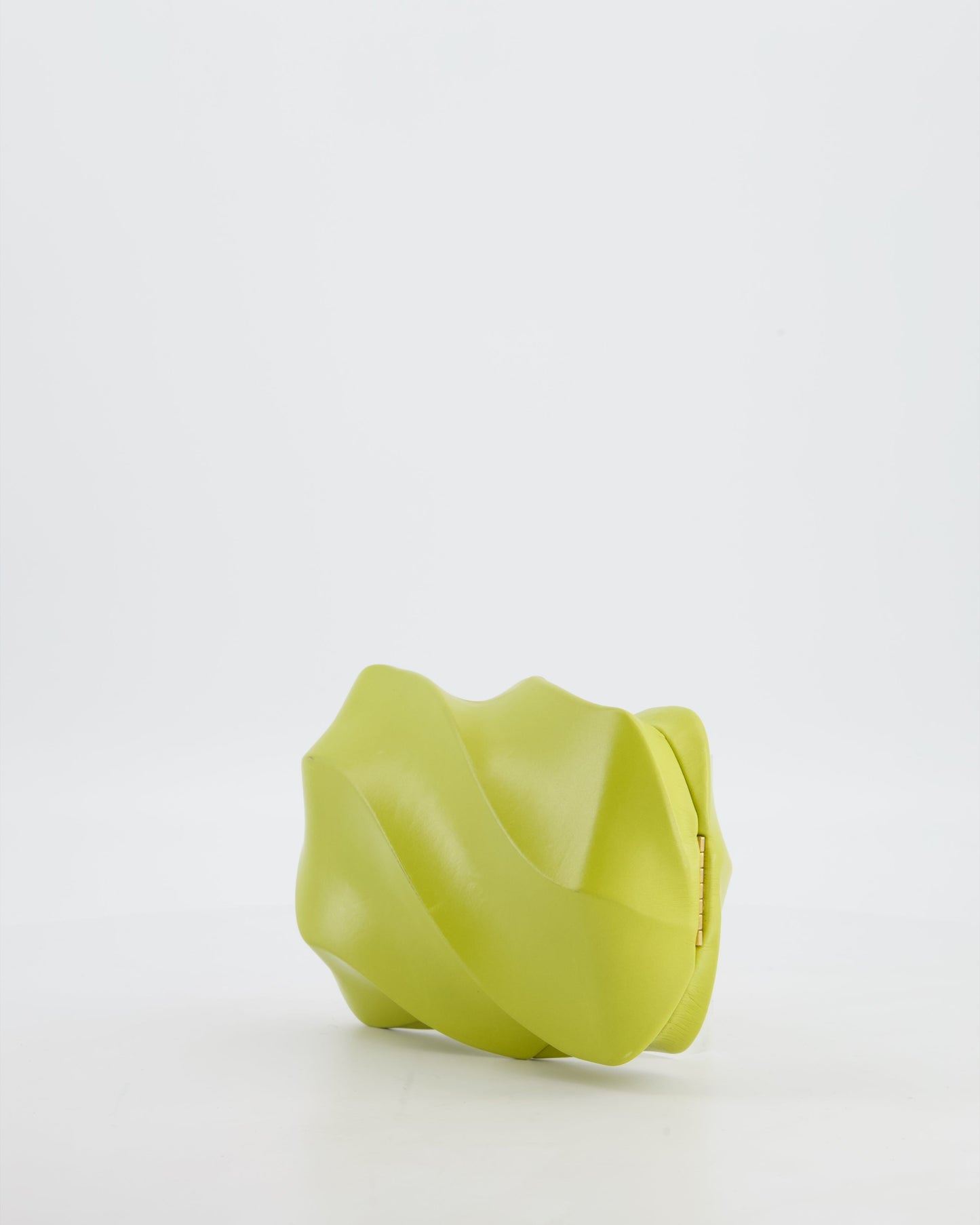 Bottega Veneta Kiwi Green Whirl Clutch Bag