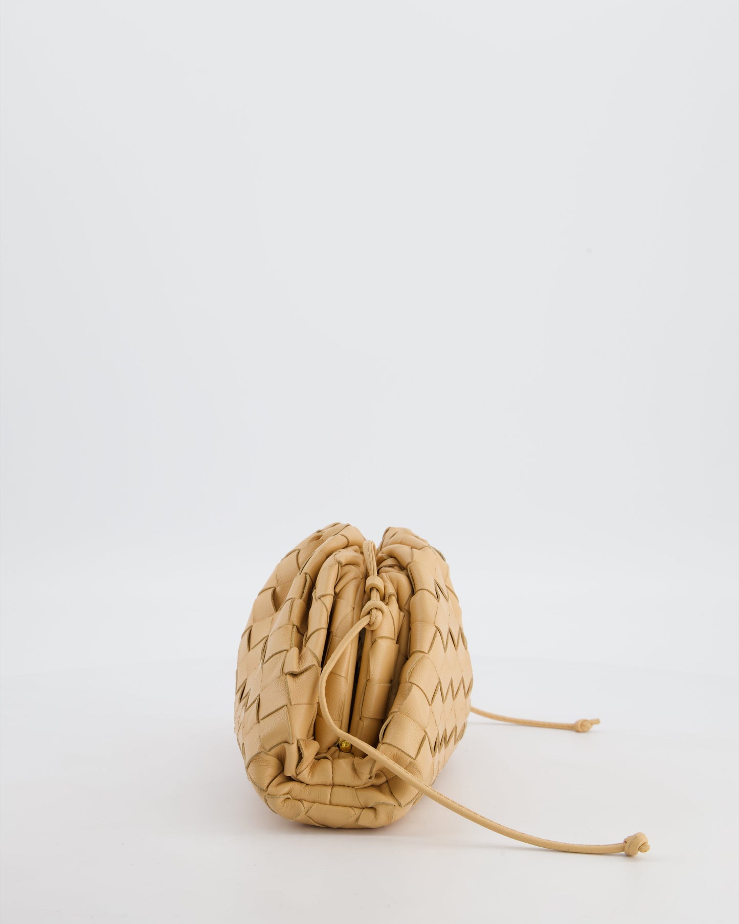 Bottega Veneta Beige Mini Intrecciato The Pouch Bag