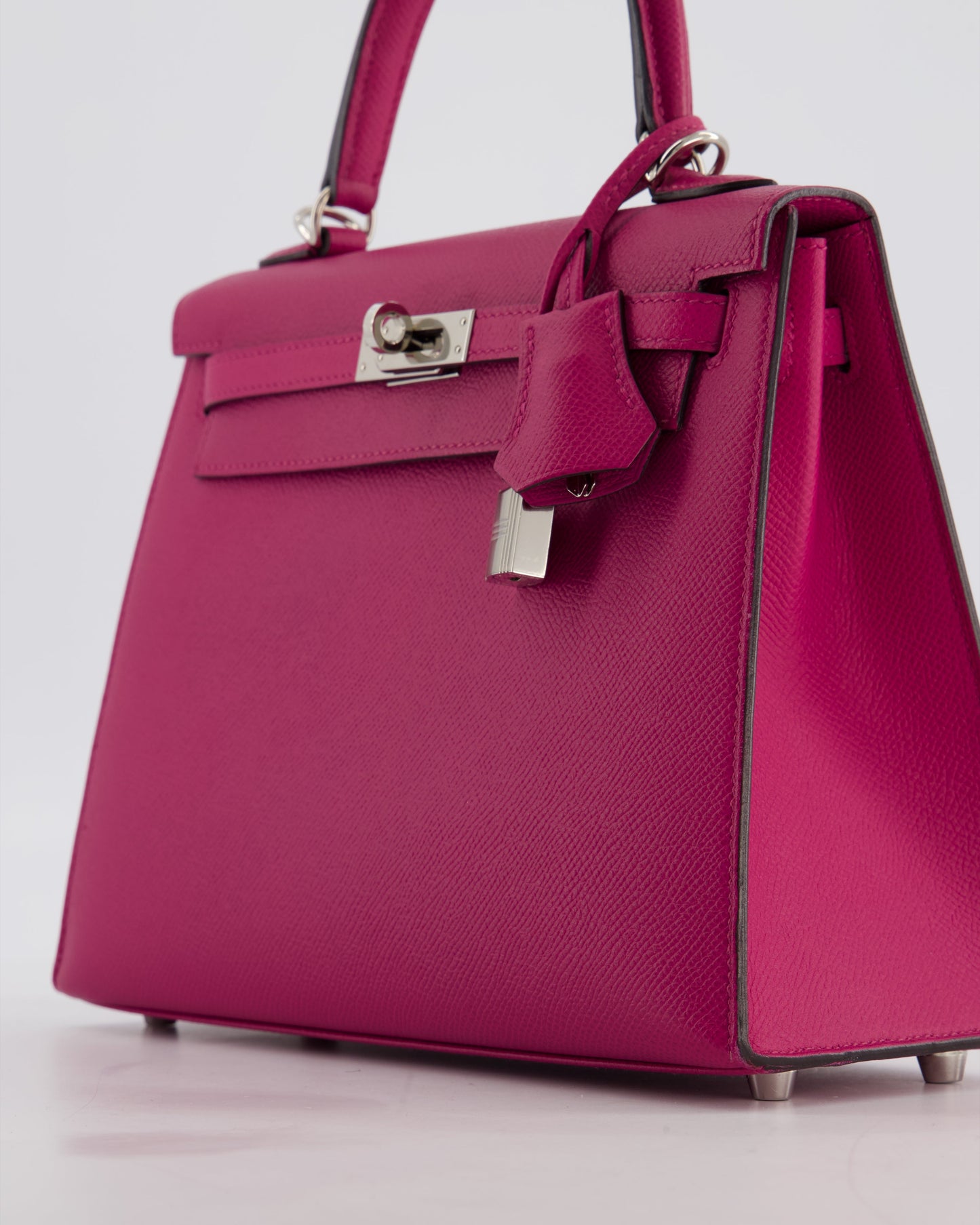 *FIRE PRICE* Herm�s Kelly 25 Sellier Bag in Rose Pourpre Epsom Leather with Palladium Hardware
