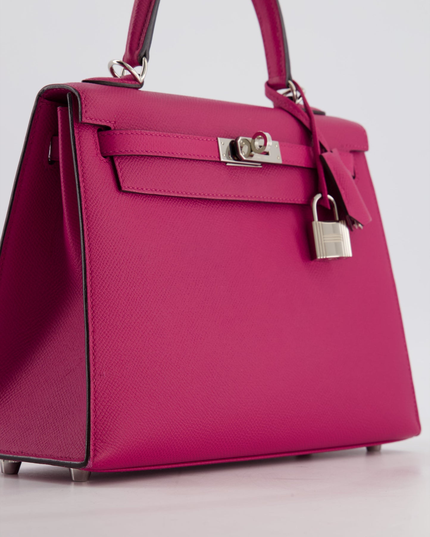 *FIRE PRICE* Herm�s Kelly 25 Sellier Bag in Rose Pourpre Epsom Leather with Palladium Hardware