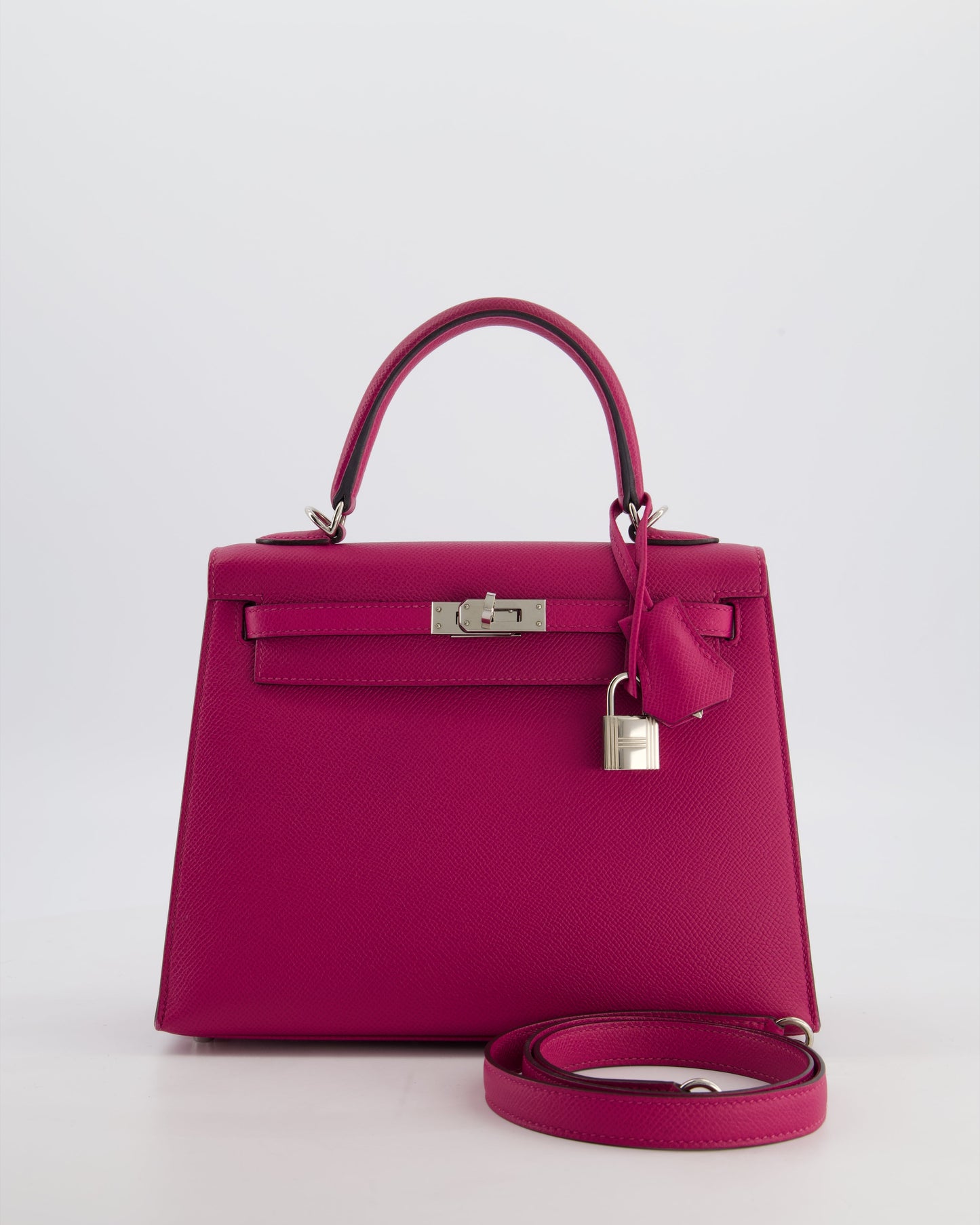 *FIRE PRICE* Herm�s Kelly 25 Sellier Bag in Rose Pourpre Epsom Leather with Palladium Hardware