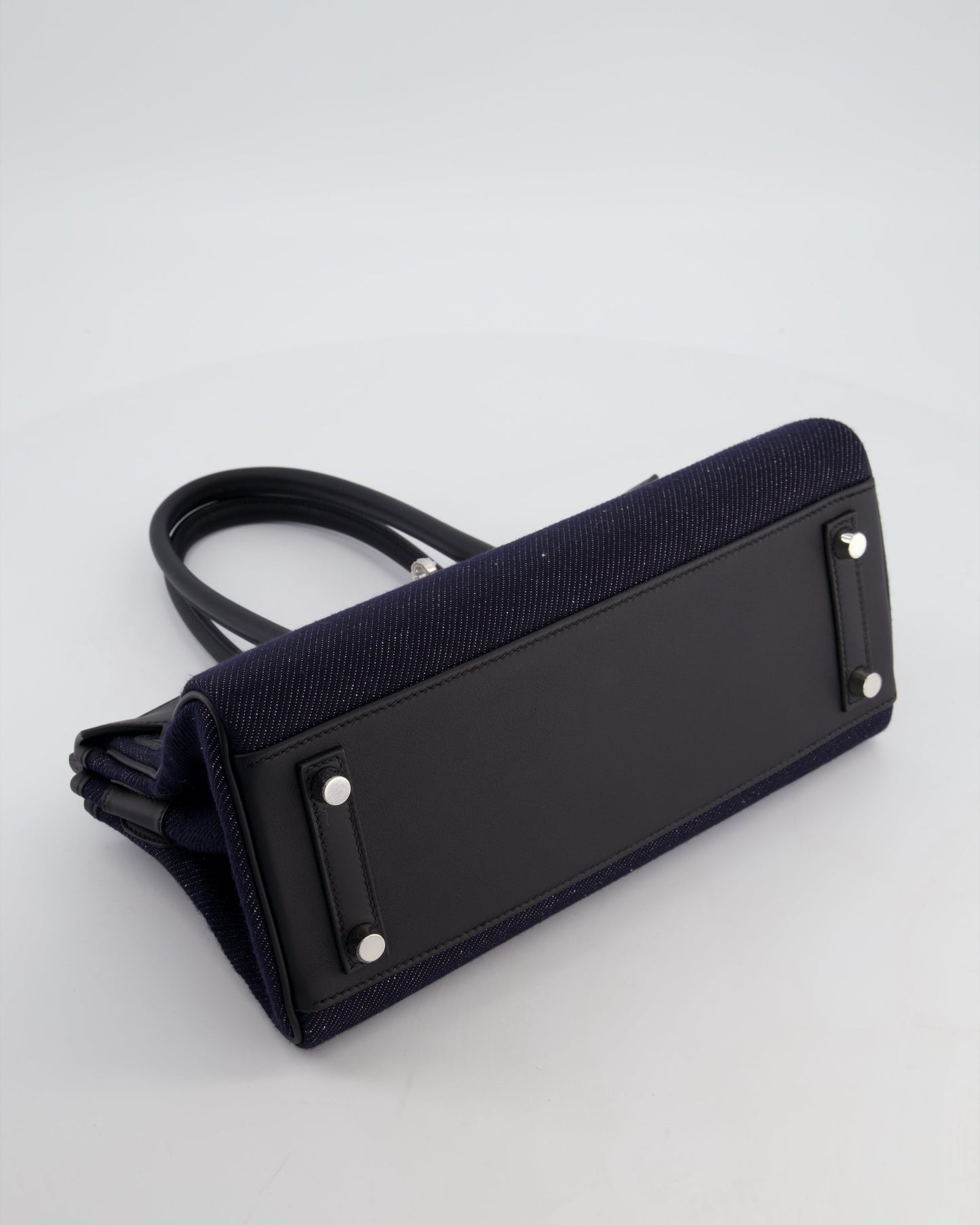 *SUPER HOT & RARE* Hermès Birkin Shoulder Light 29 Bag in Bleu Indigo Blanc & Noir Tissage Jean & Bleu Indigo Swift Leather with Palladium Hardware