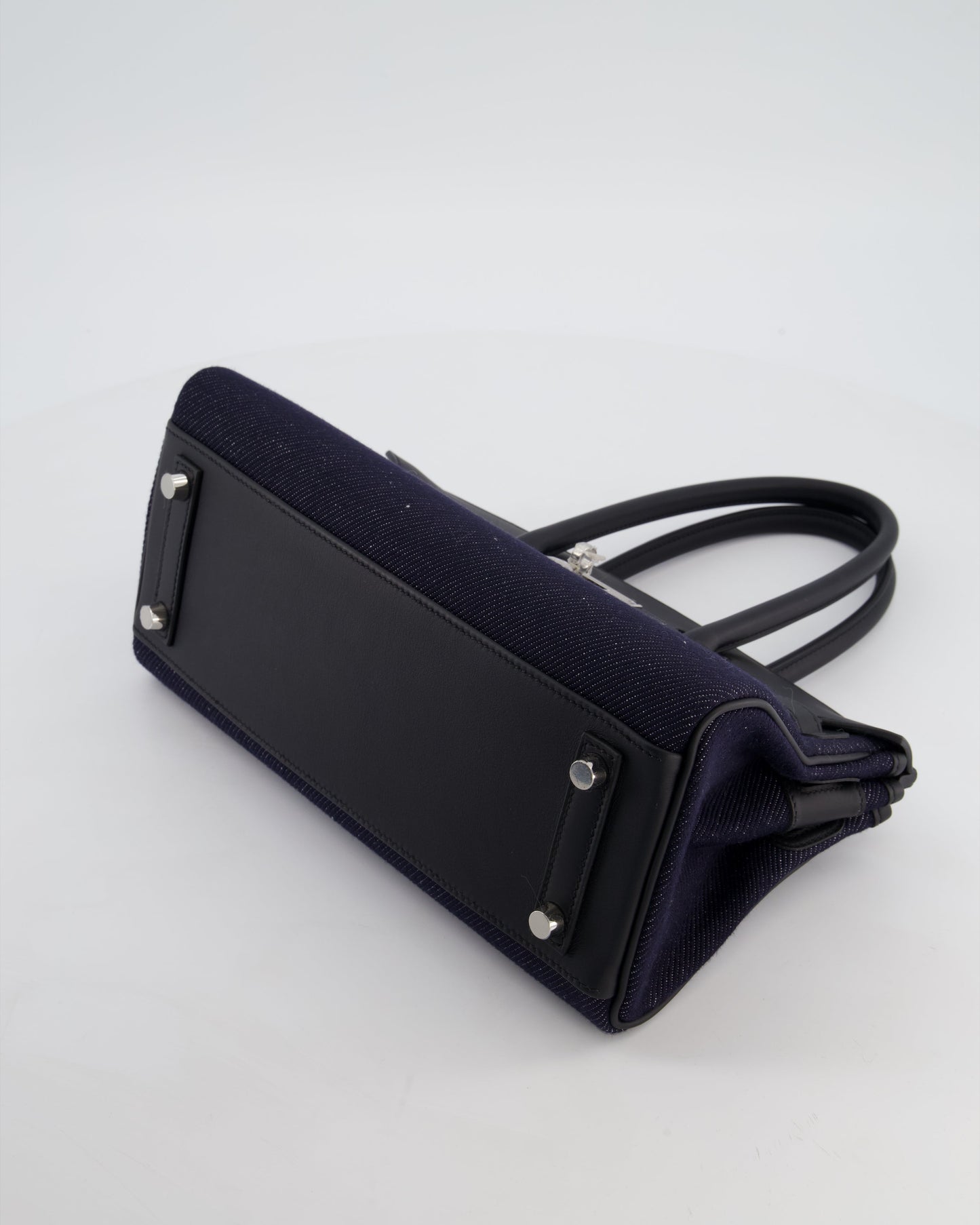 *SUPER HOT & RARE* Hermès Birkin Shoulder Light 29 Bag in Bleu Indigo Blanc & Noir Tissage Jean & Bleu Indigo Swift Leather with Palladium Hardware